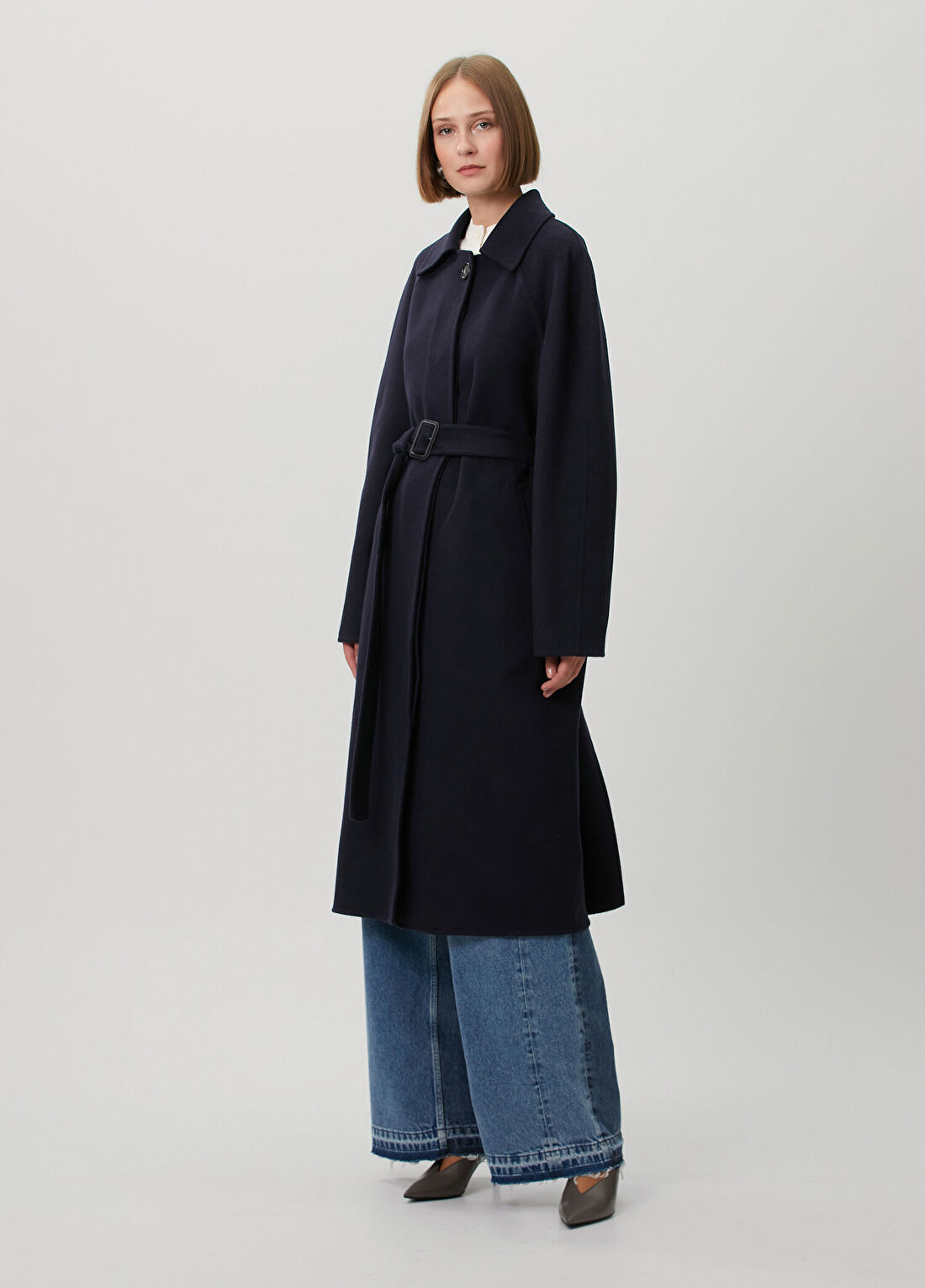 Stella McCartney Lacivert Yün Palto görsel 3