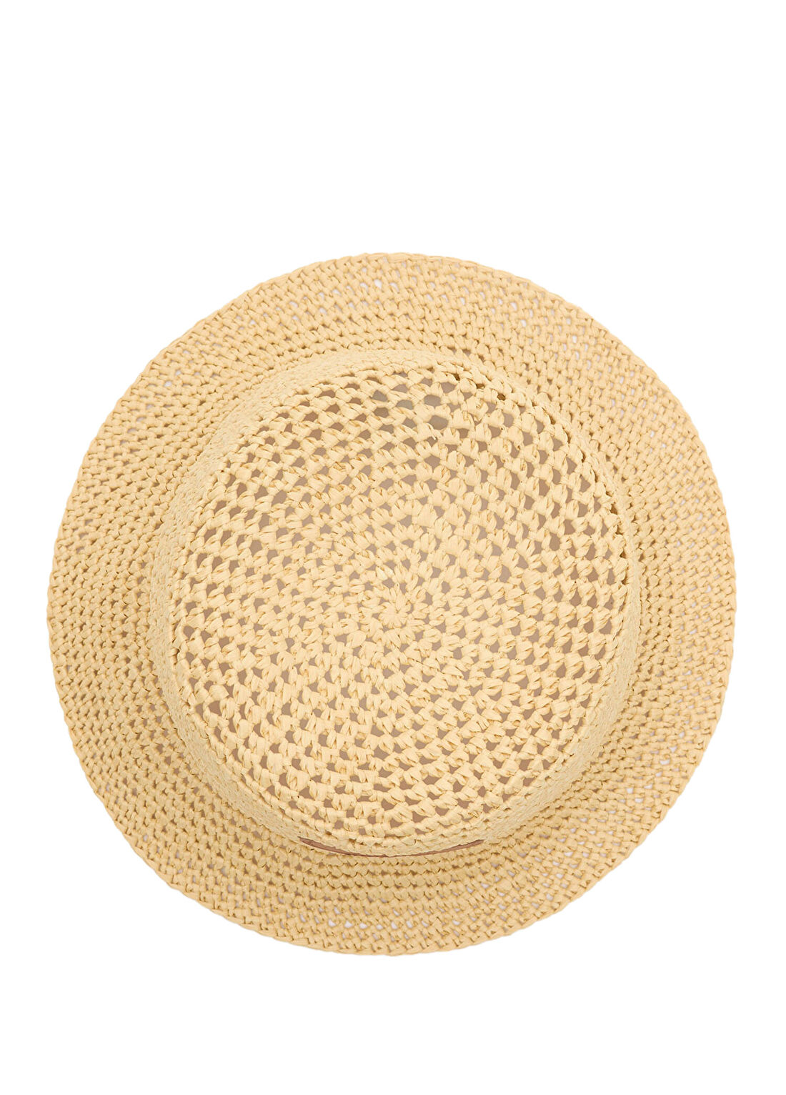 Burberry Krem Knight Stamp Raffia-Effect Bucket Erkek Şapka görsel 2