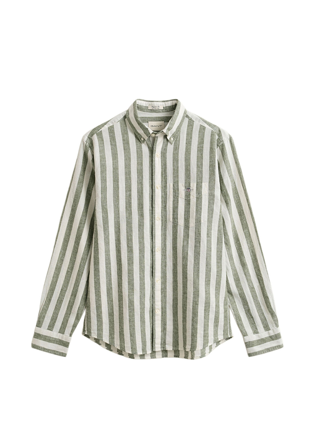 Gant Yeşil Çizgili Regular Fit Uzun Kollu Erkek Gömlek
