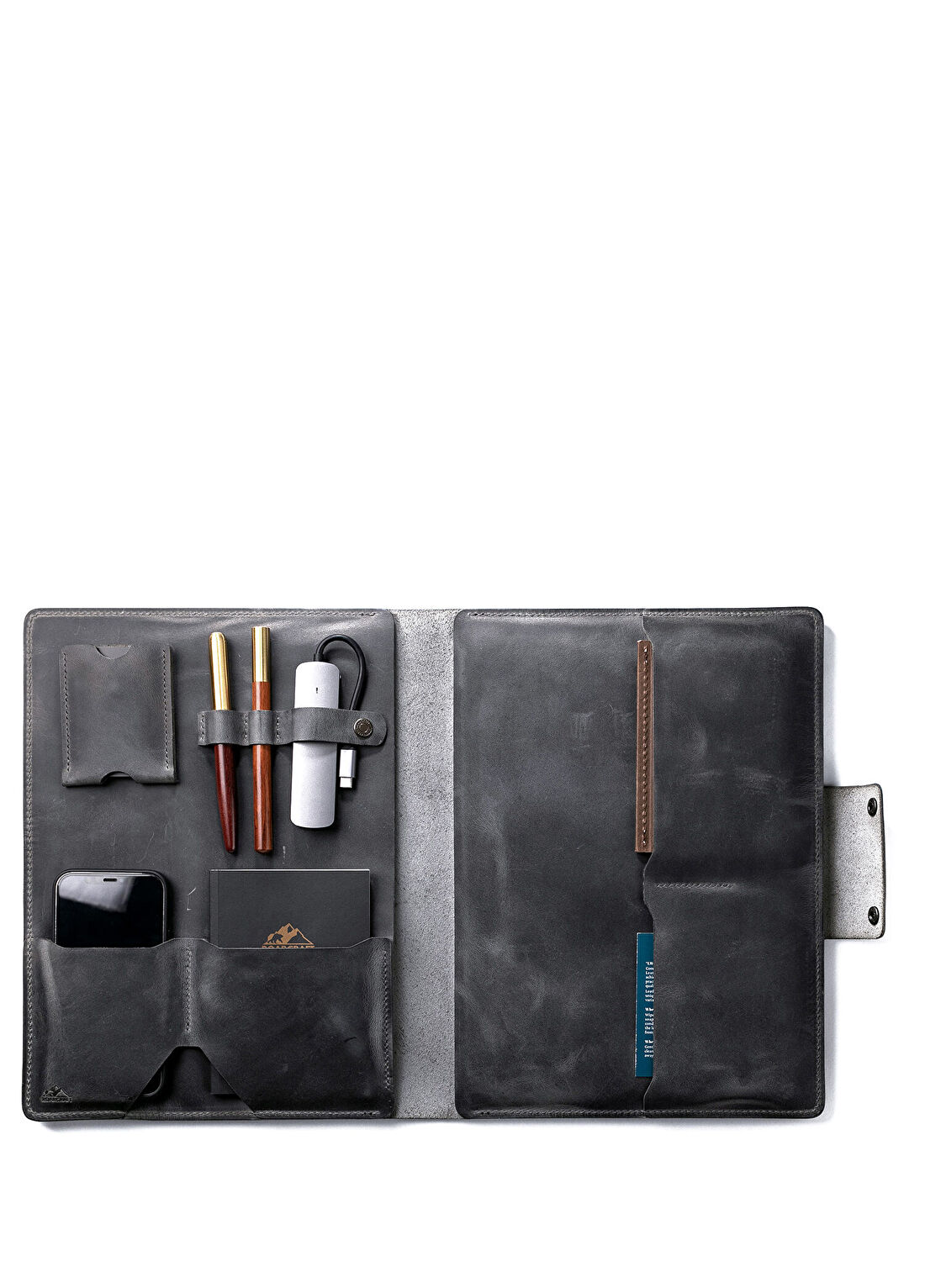 Roarcraft Antik Gri MacBook Air 15" Deri Kılıf Organizer