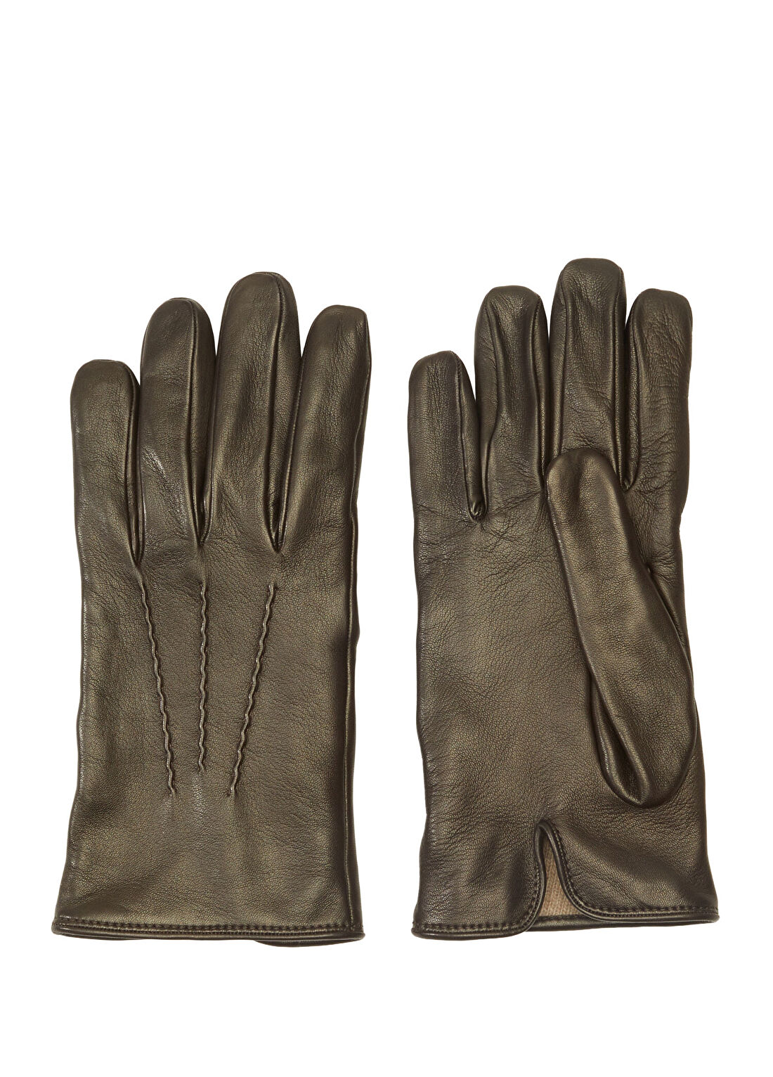 Mazzoleni Gloves Bej Erkek Deri Eldiven