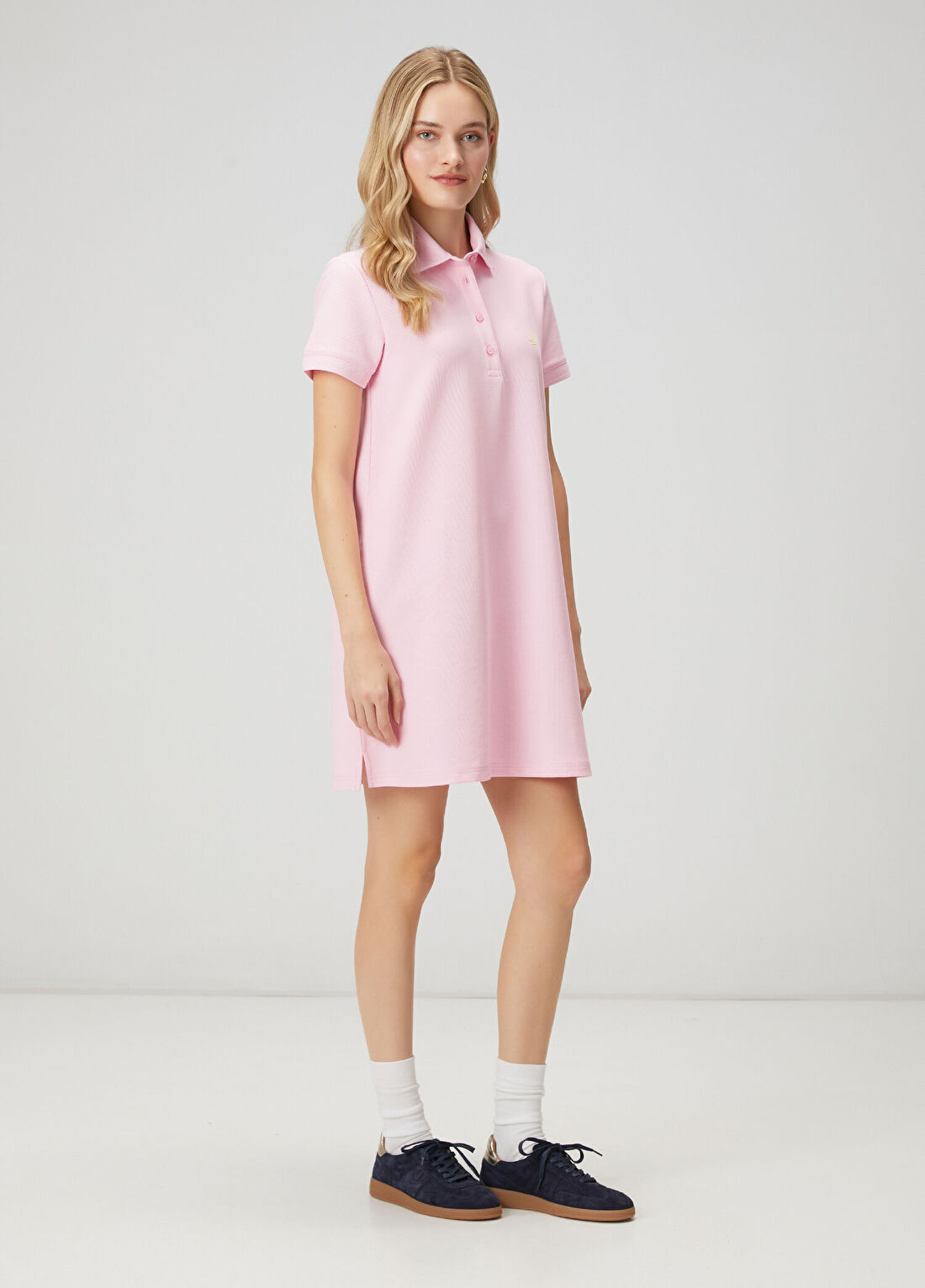 Beymen Club Pembe Petek Dokulu Mini Polo Elbise görsel 2
