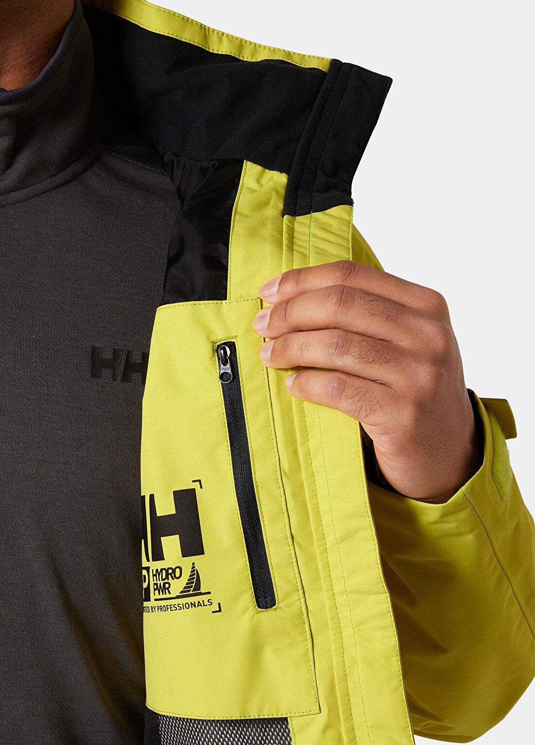 Helly Hansen Hp Storm Racing Cyber Lime Kapüşonlu Erkek Mont görsel 4