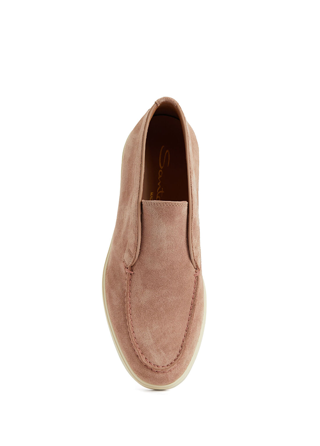 Santoni Andvari Açık Pembe Kadın Süet Loafer görsel 4