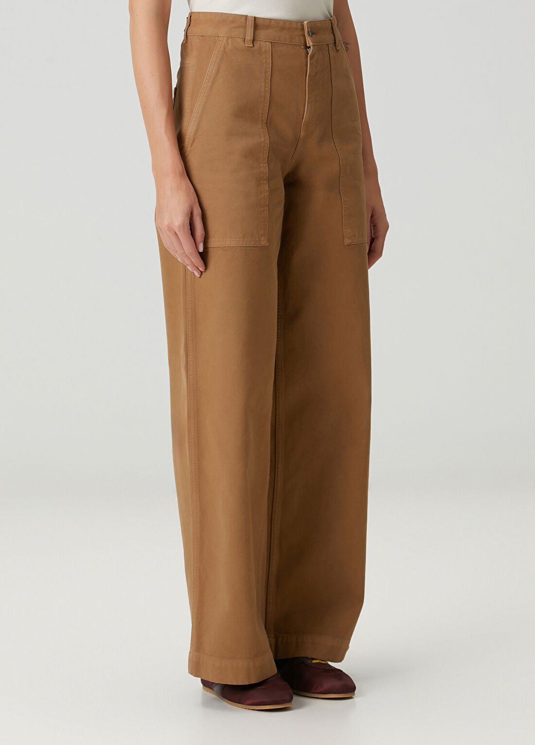 Moncler Kahverengi Wide Leg Pantolon görsel 2