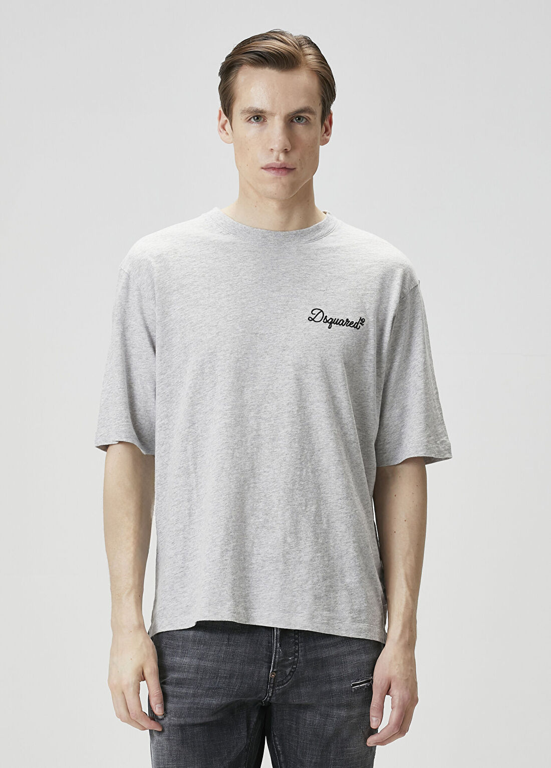 Dsquared2 Gri Logo Nakışlı T-shirt