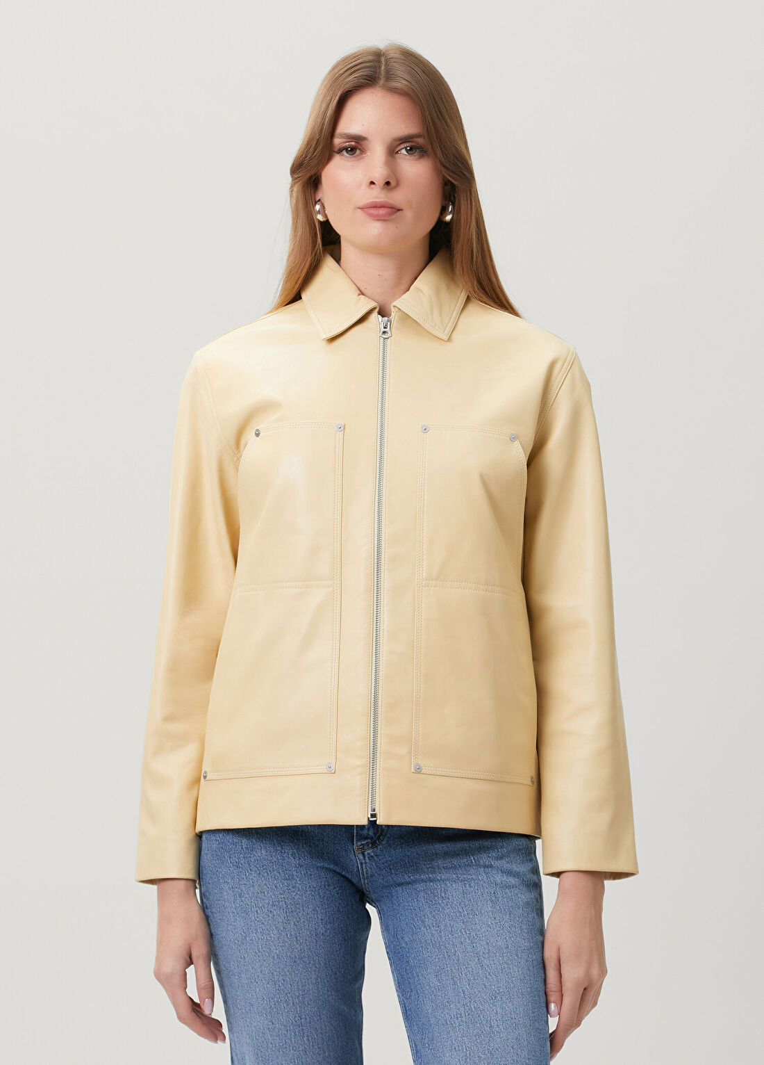 Rag&Bone Sid Sarı Deri Ceket görsel 3