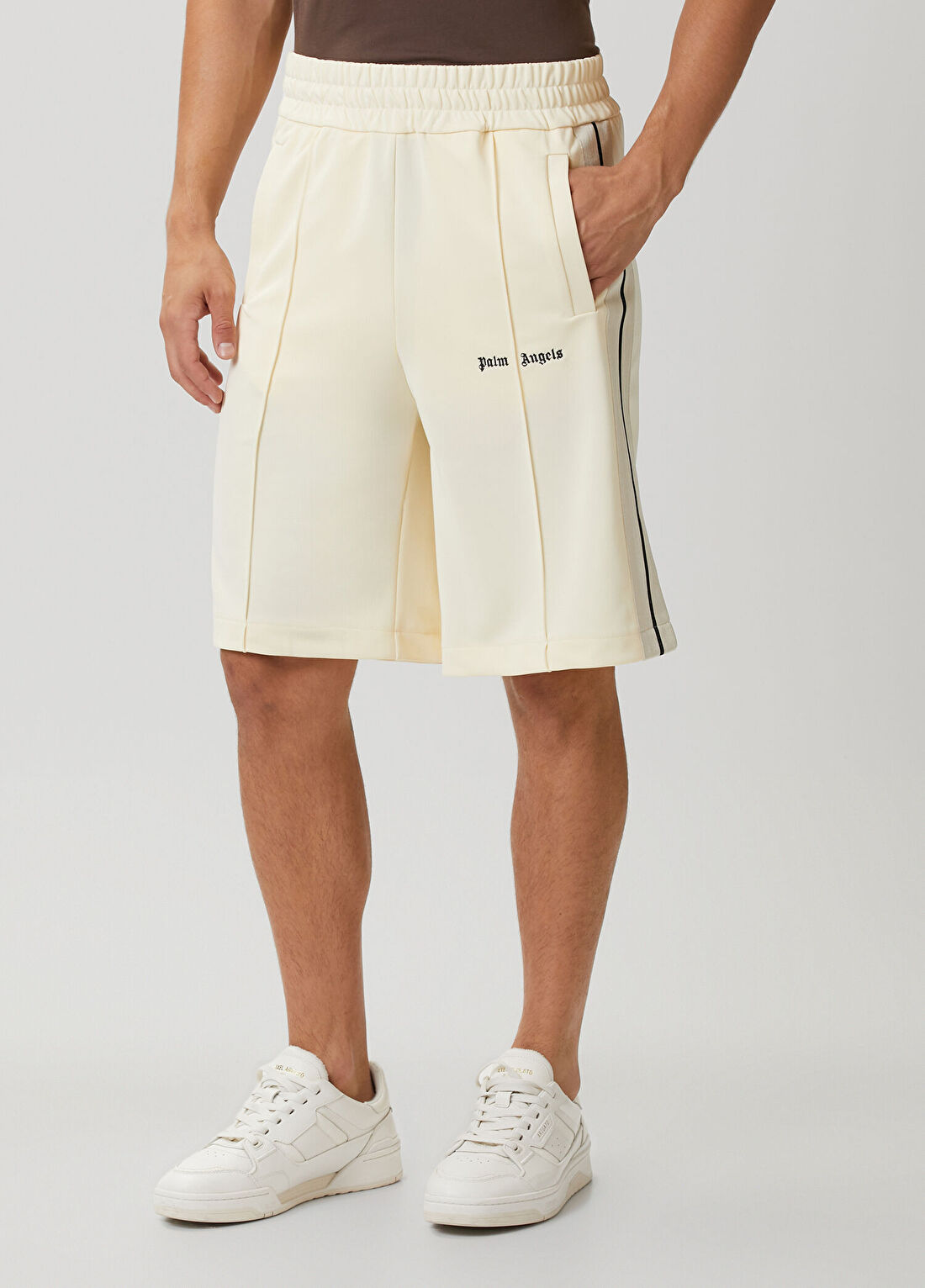 Palm Angels Ekru Jersey Şort görsel 2
