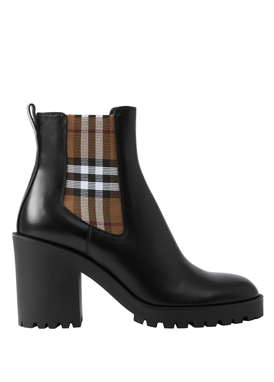 Burberry New Allostock Panel Leather Ankle Siyah Kadın Bot