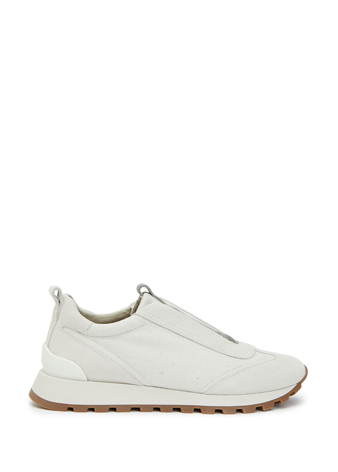 Brunello Cucinelli Ekru Monili Şeritli Kadın Sneaker