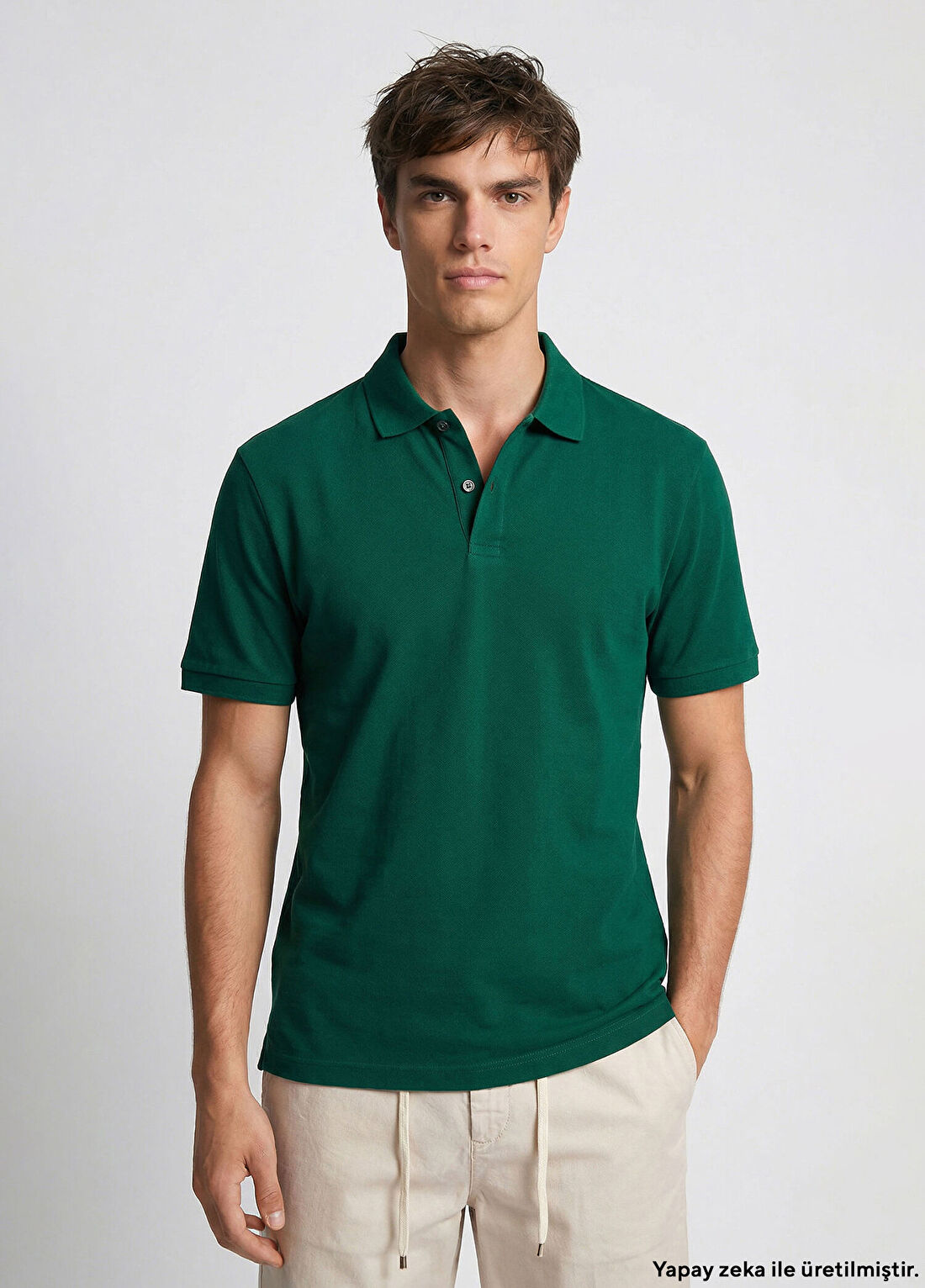 Network Yeşil Polo Yaka Pike T-shirt