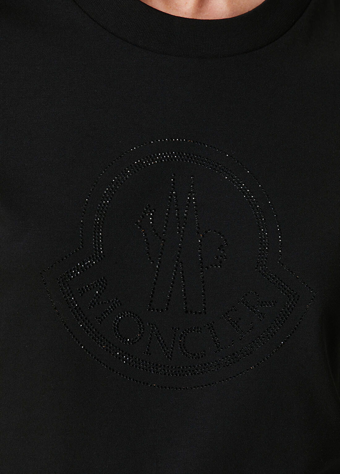 Moncler Siyah Taşlı Logolu T-shirt görsel 4