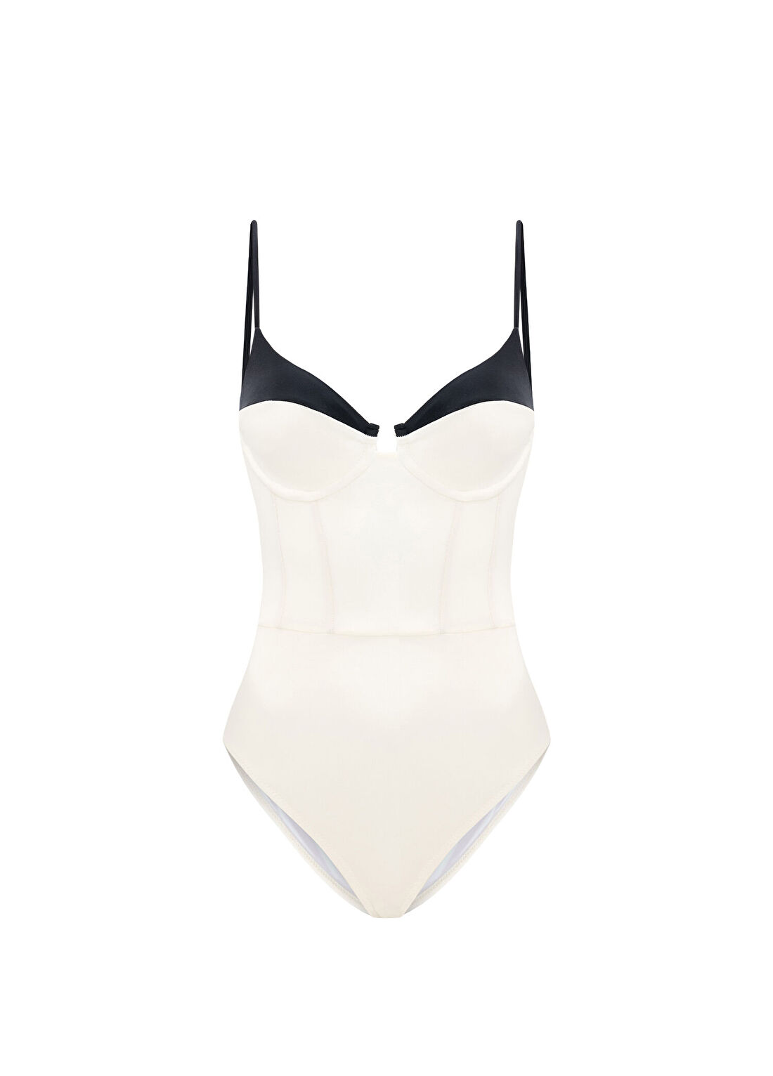 Bia Swimwear Auresea White Beyaz Çift Renk Balenli Kadın Mayo