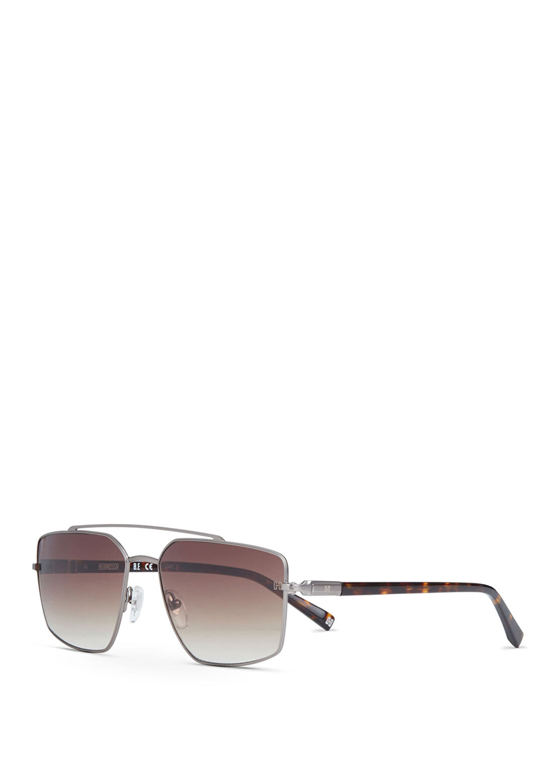 Hermossa Burcu Esmersoy x Hermossa HM 1666 C2 Pilot Metal Havana Mat Gümüş Erkek Güneş Gözlüğü