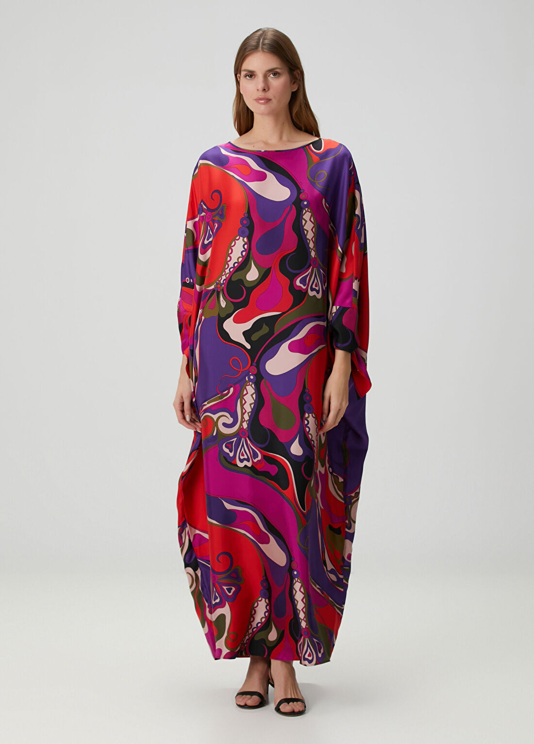 Pucci Çok Renkli Desenli İpek Kaftan