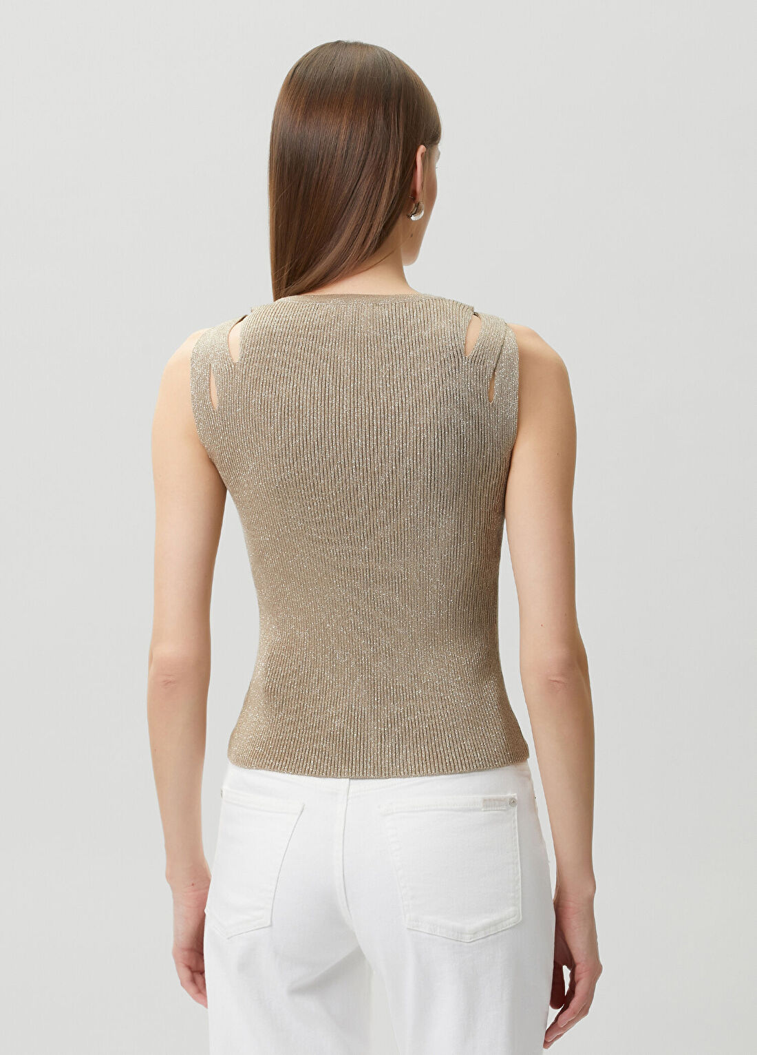 Join Us Bej Simli Cut Out Detaylı Bluz görsel 4