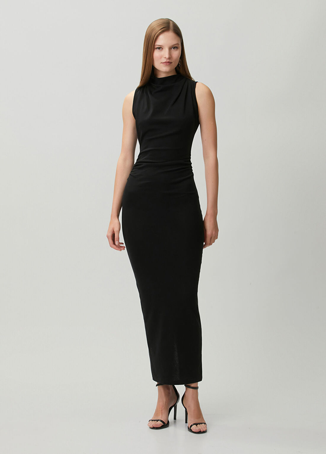 AllSaints Katarina Siyah Midi Elbise