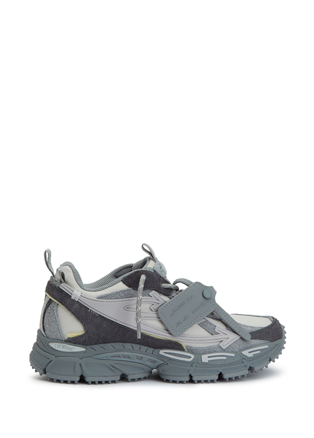 Off-White Gri Kadın Deri Sneaker