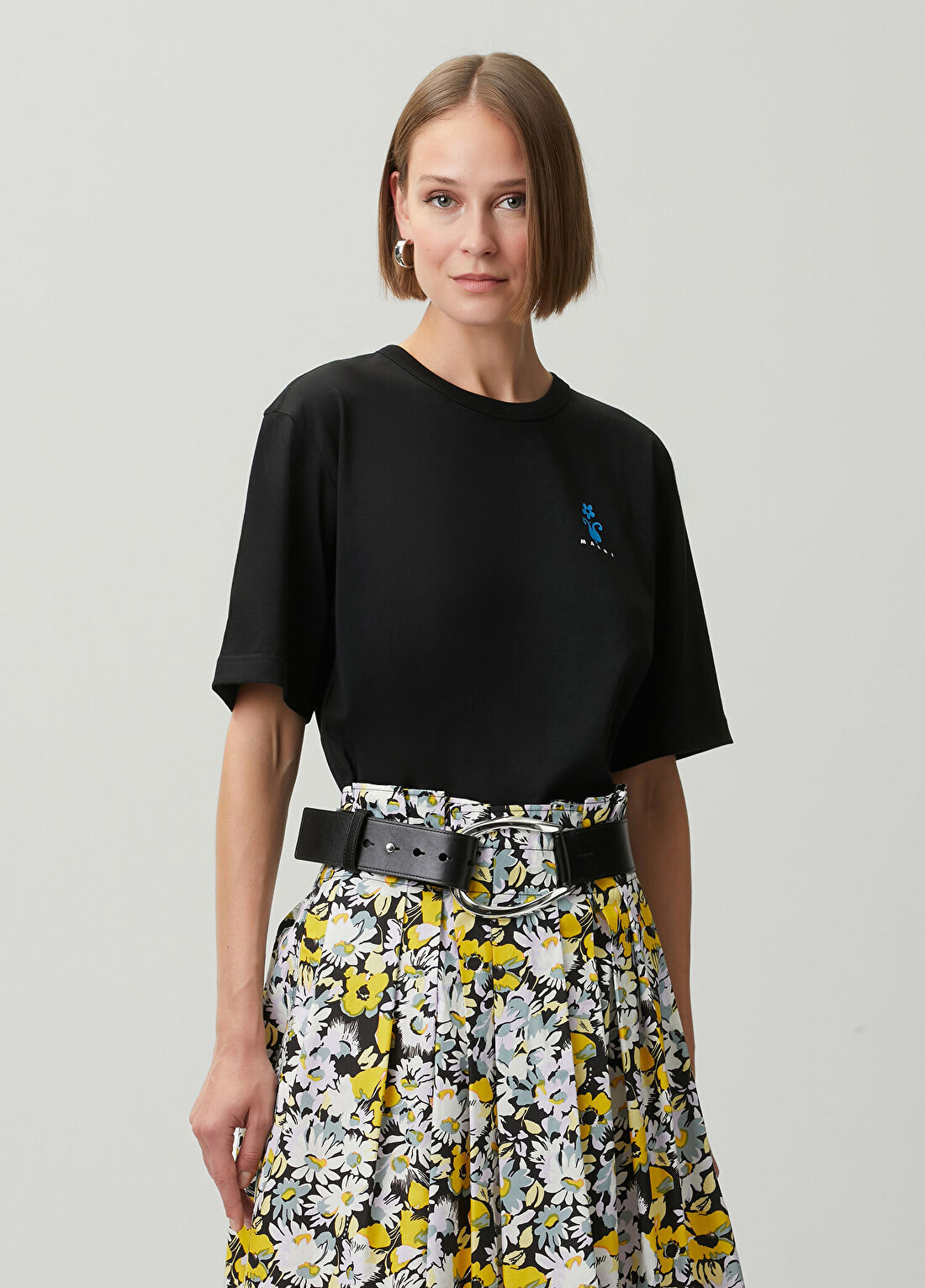 Marni Siyah Logo Baskılı T-shirt