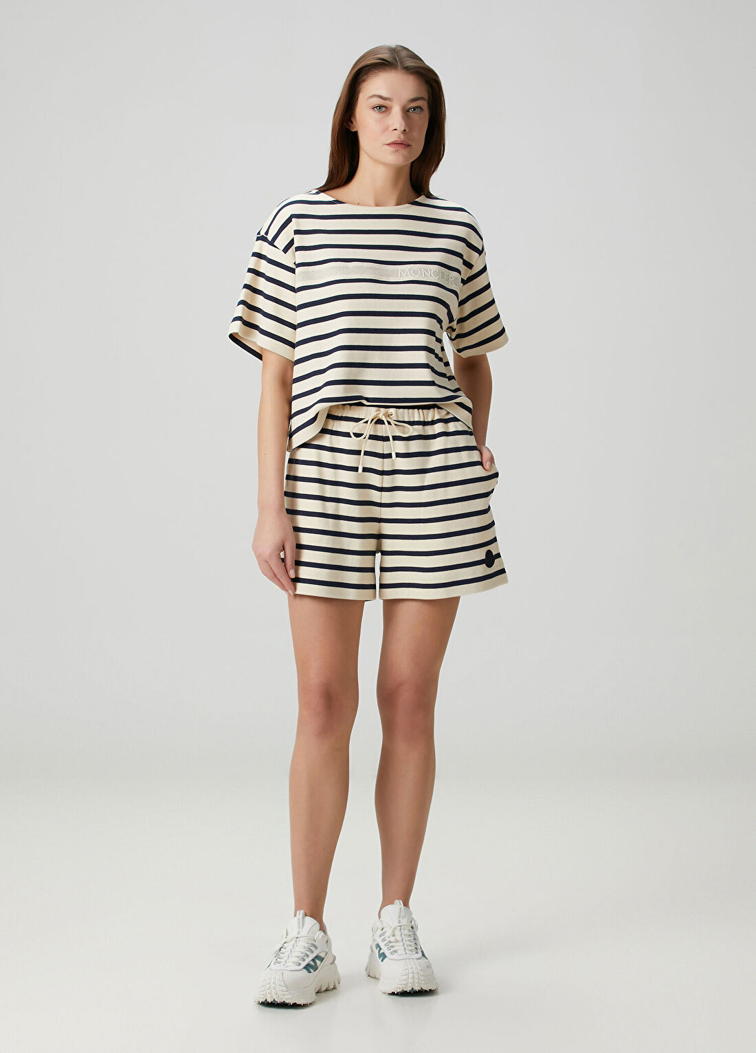 Moncler Naturel Çizgili Şort