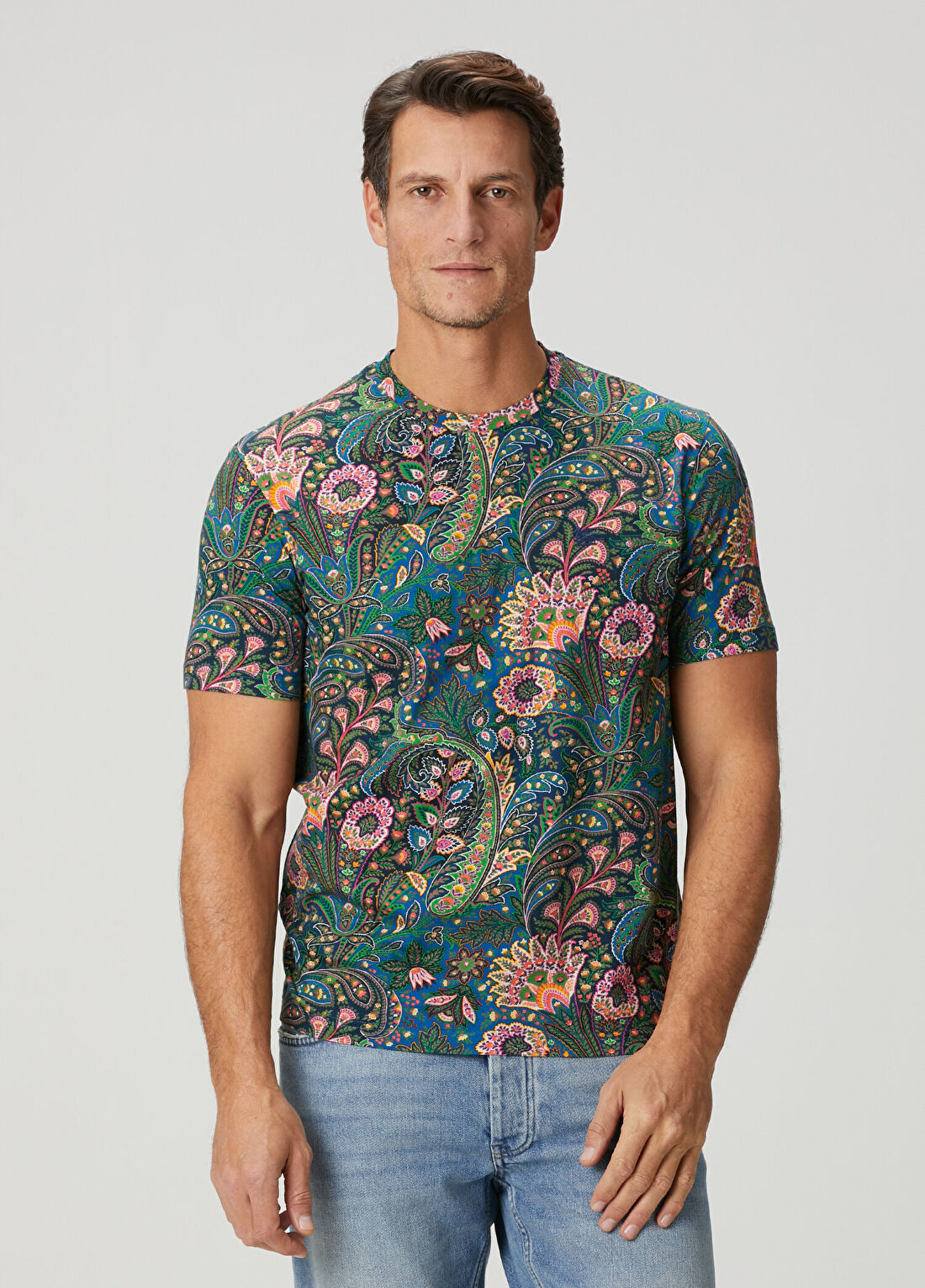 Etro Yeşil Etnik Desenli T-shirt