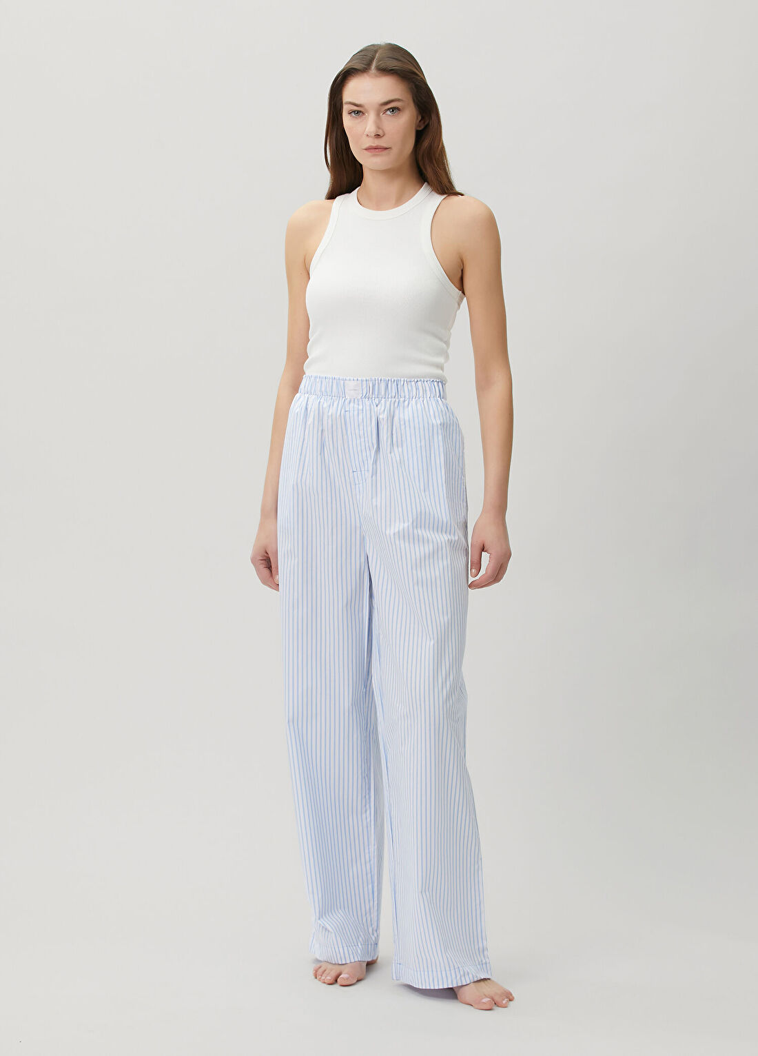 Calvin Klein Mavi Beyaz Çizgili Pijama Altı