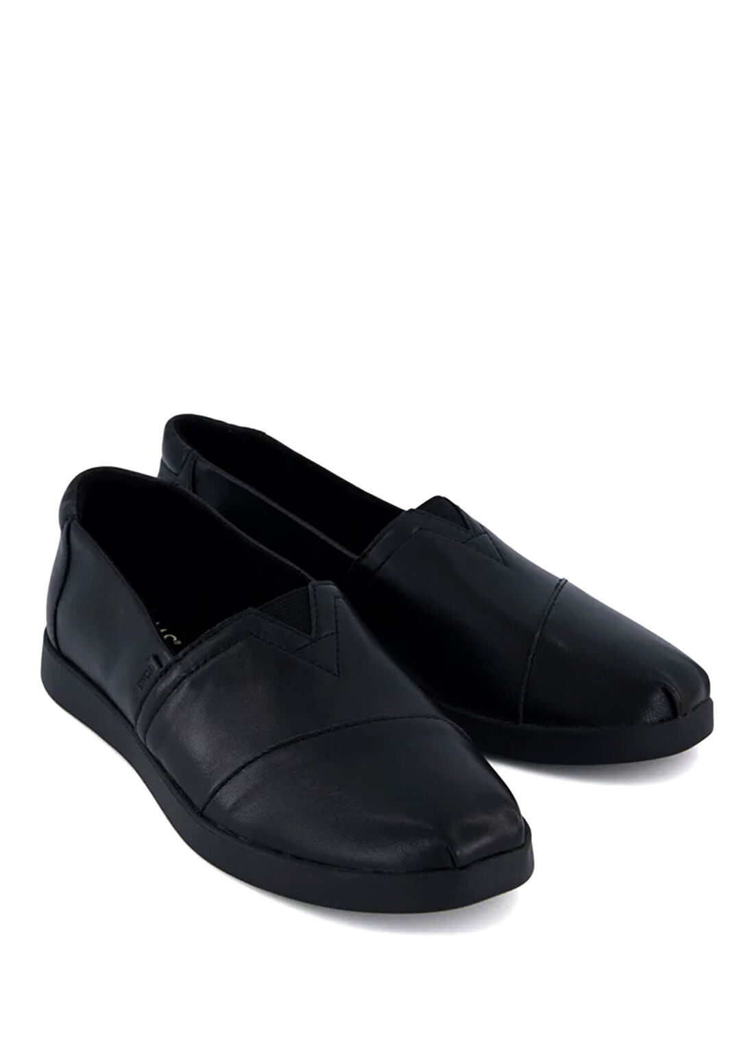 Toms 10022622 Alpargata Plus Siyah Deri Kadın Espadril Ayakkabı görsel 2