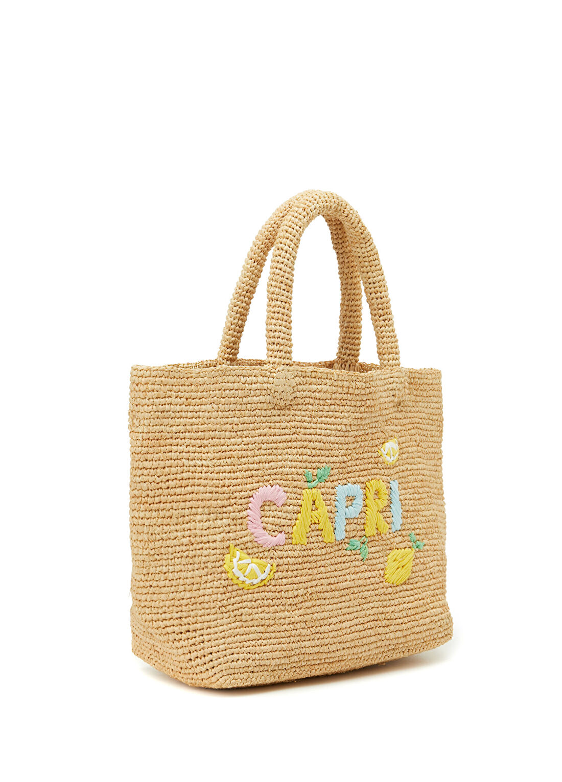 MC2 (Saint Barth) Medium Capri İşlemeli Rafya Plaj Çantası görsel 3