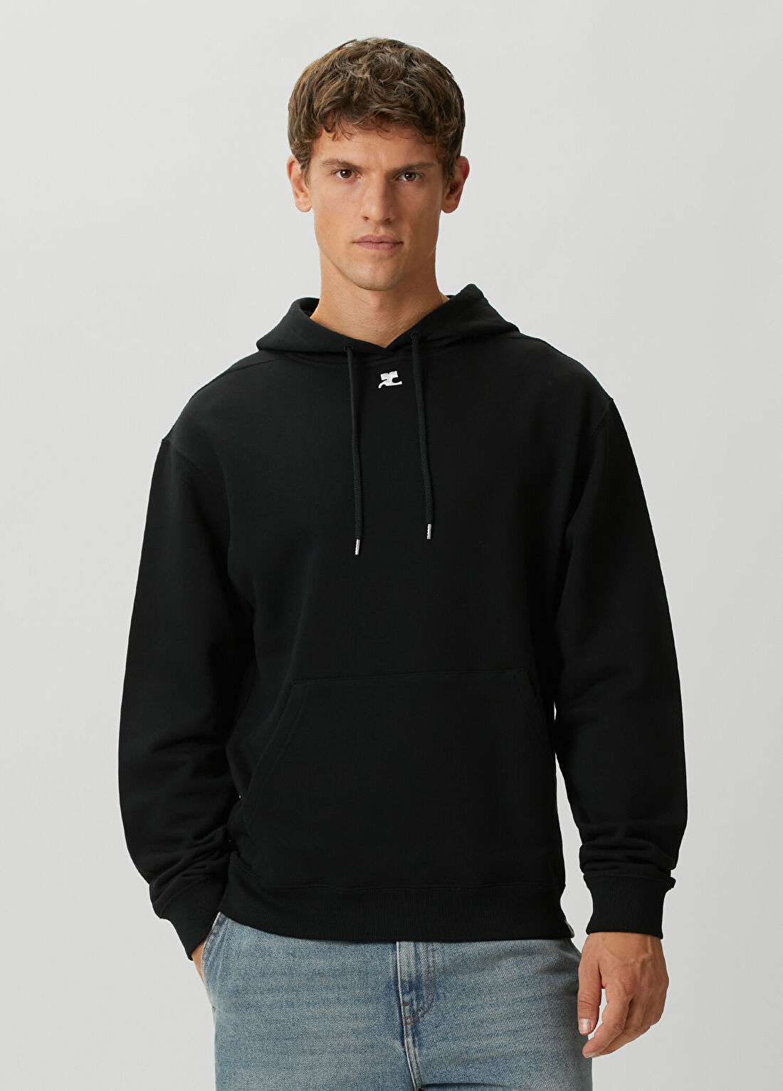 Courreges Siyah Kapüşonlu Sweatshirt