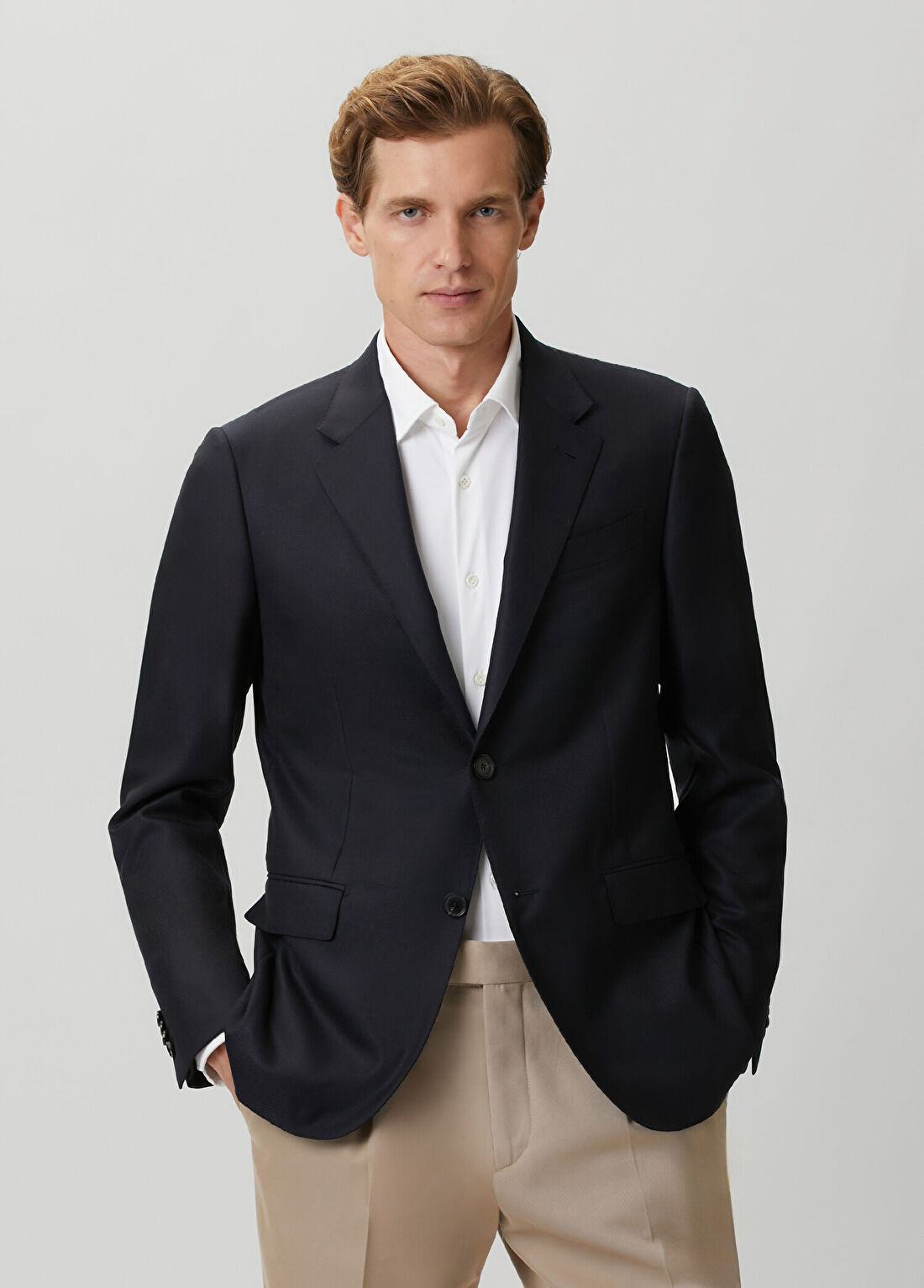 Zegna Lacivert Yün Ceket