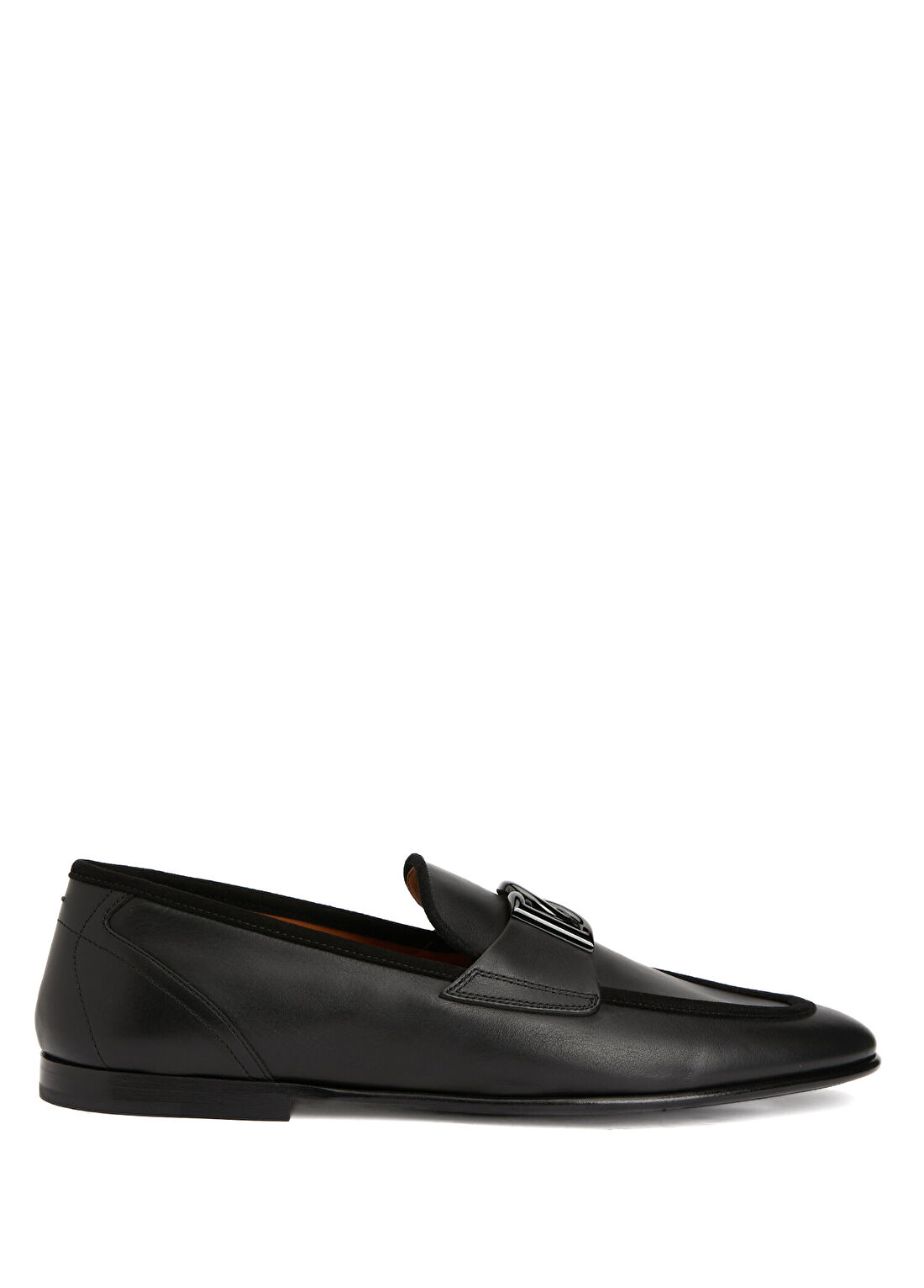 Dolce&Gabbana Siyah Logo Tokalı Erkek Deri Loafer