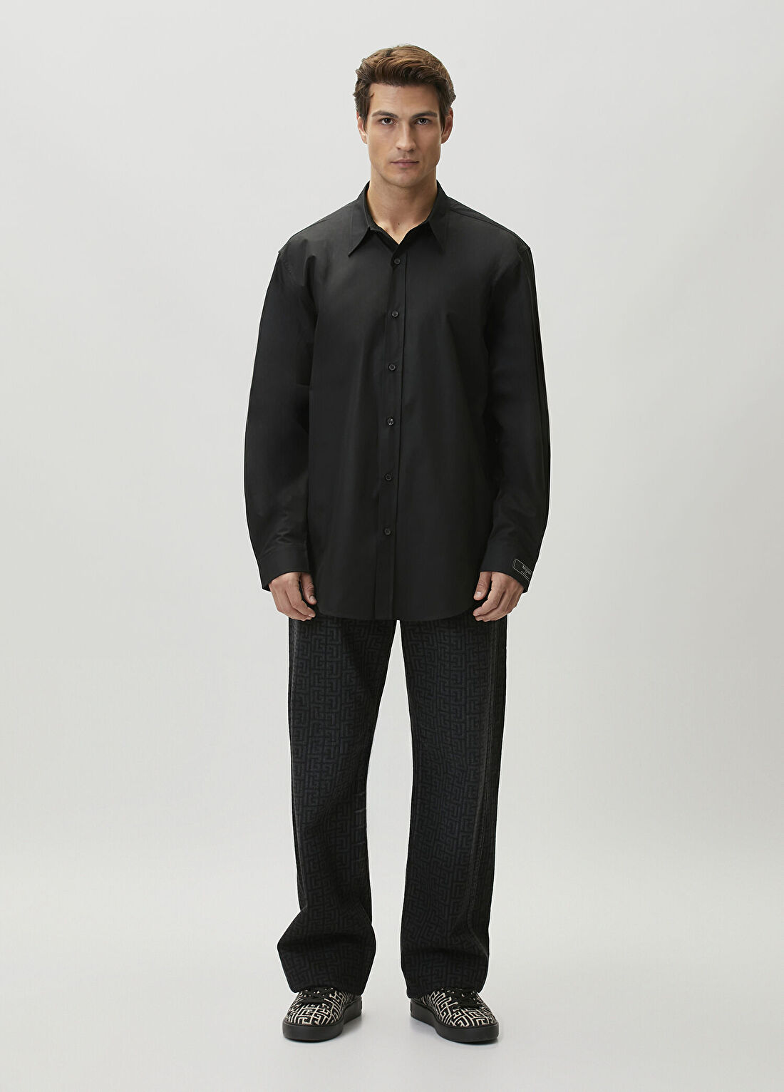 Balmain Regular Fit Siyah Poplin Gömlek görsel 2
