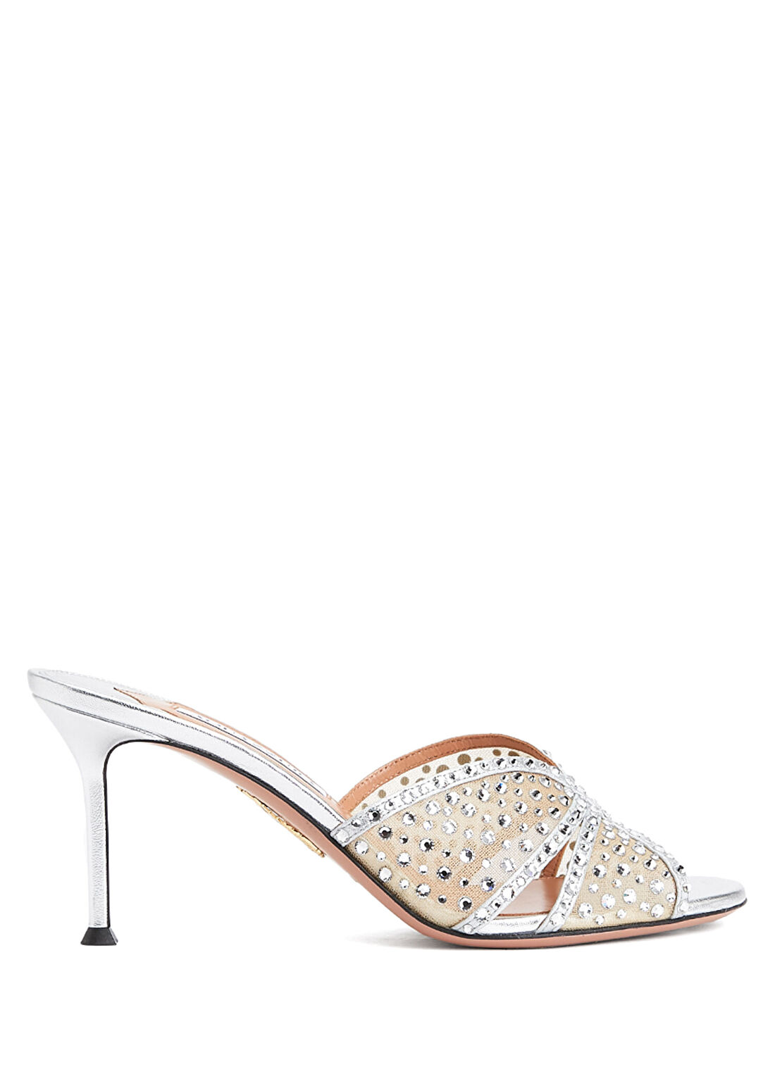 Aquazzura Crystal Lover Silver Kadın Terlik