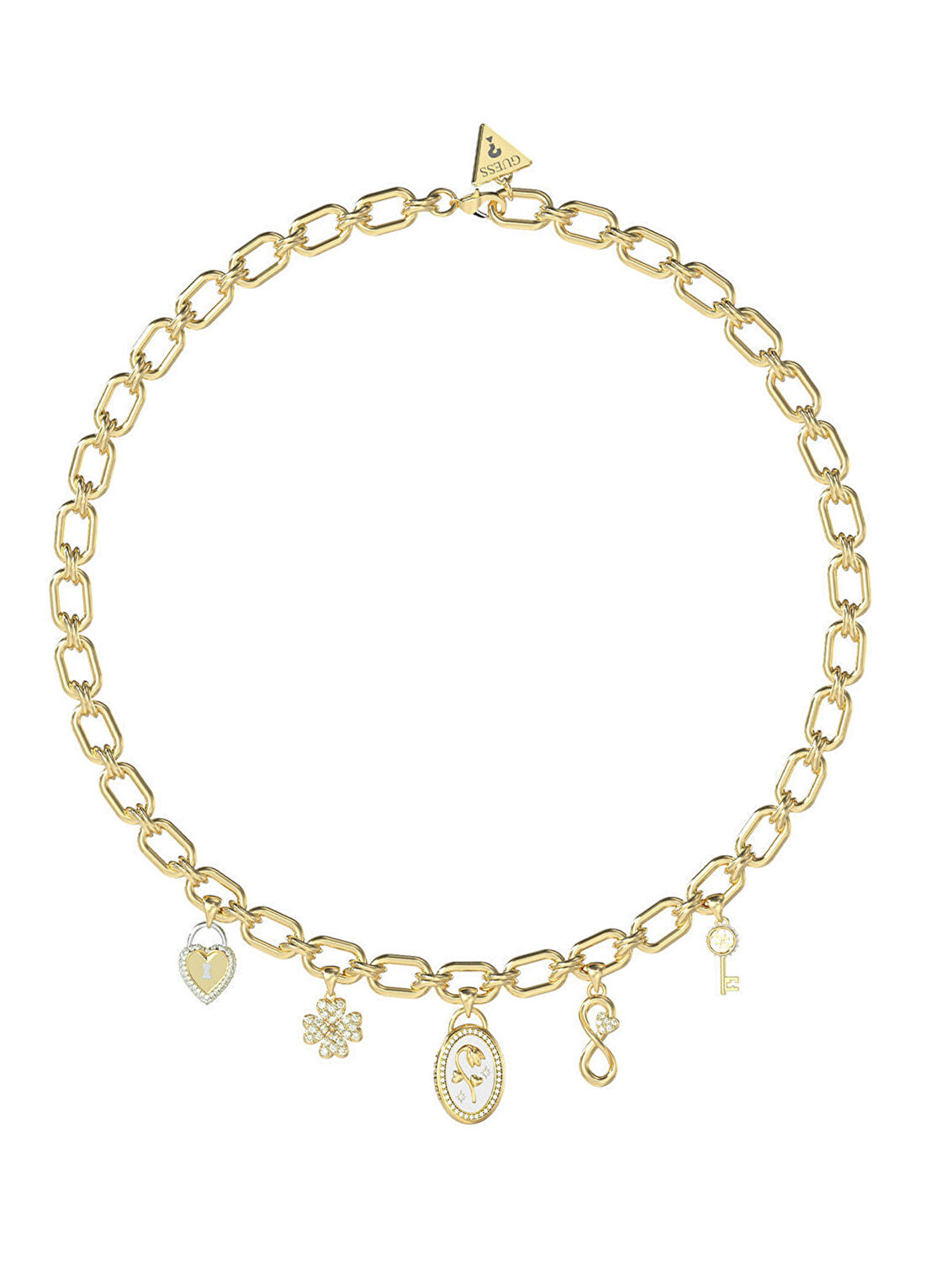 Guess JGUJUBN06041JWYGTU Kalpli Altın Rengi Çelik Kadın Kolye