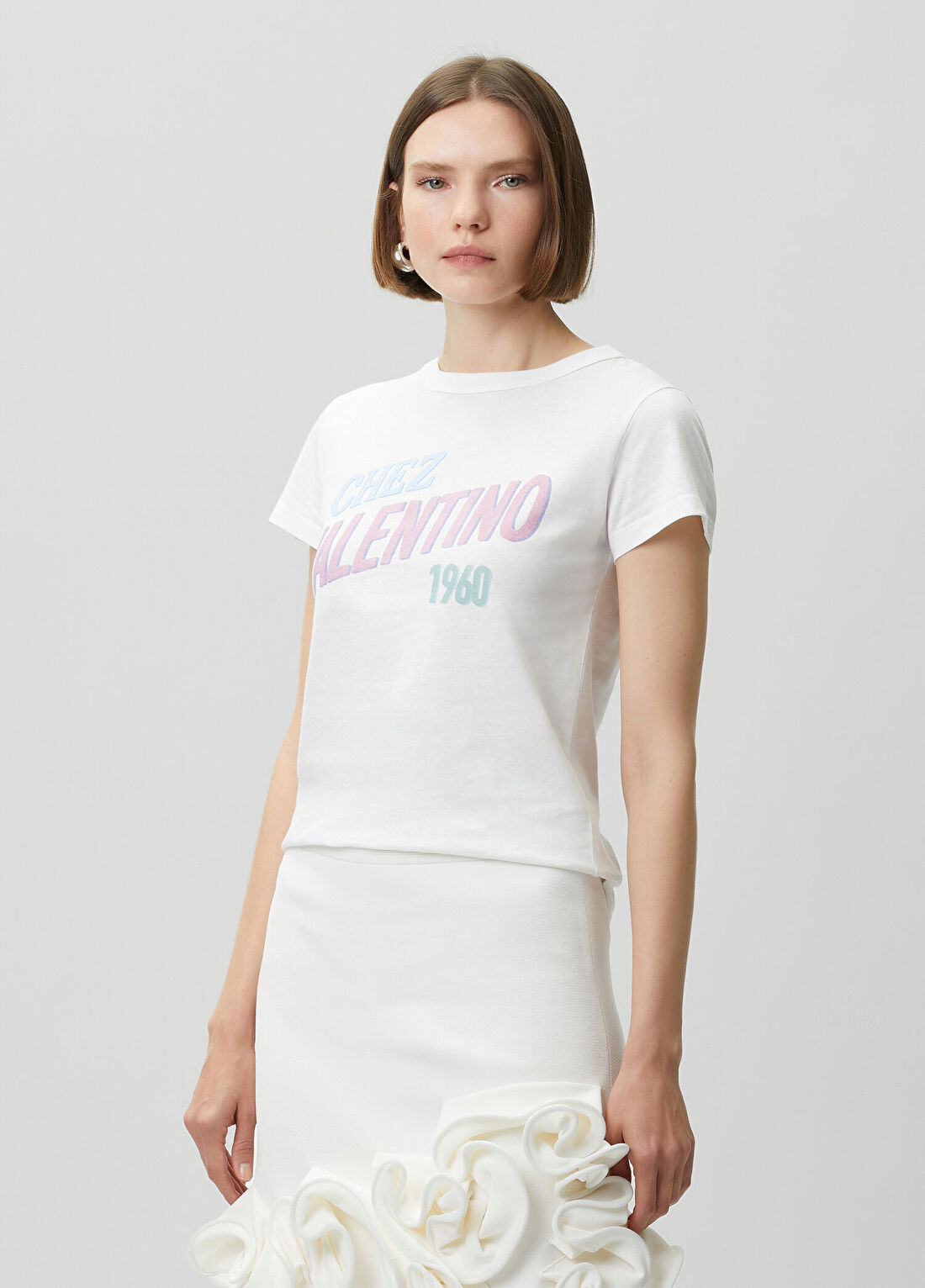 Valentino Beyaz Yün T-shirt
