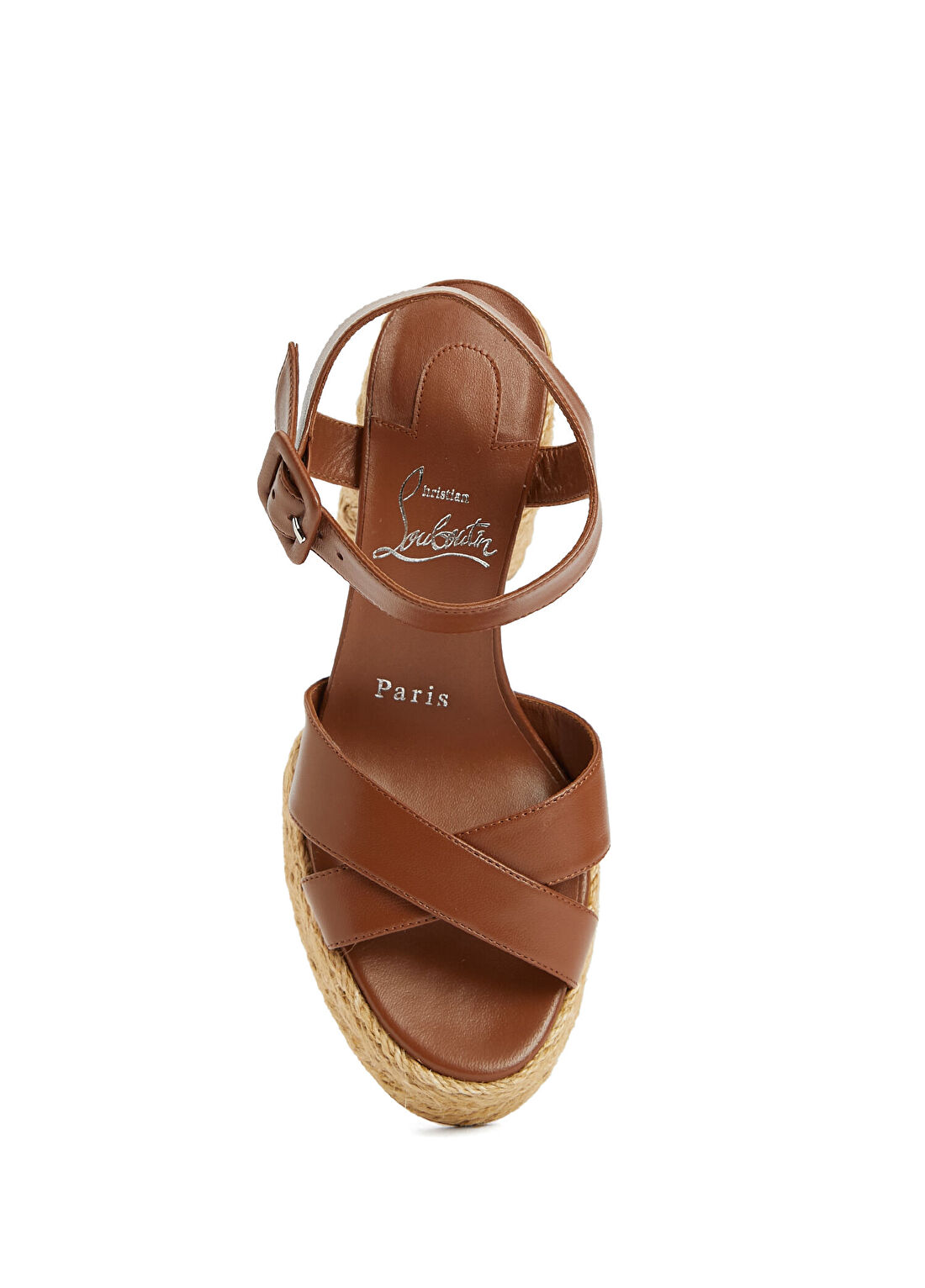 Christian Louboutin Calakala Kahverengi Kadın Deri Sandalet görsel 4