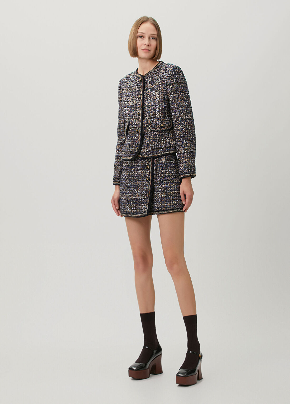 Etro Lacivert Tweed Ceket görsel 2