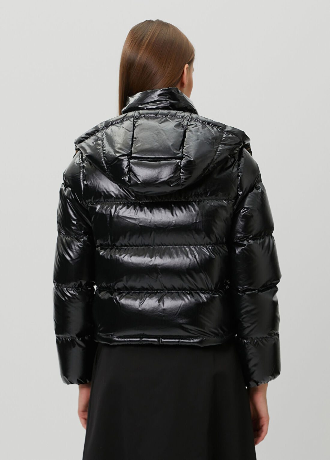 Moncler Niveole Siyah Kapüşonlu Puffer Mont görsel 4