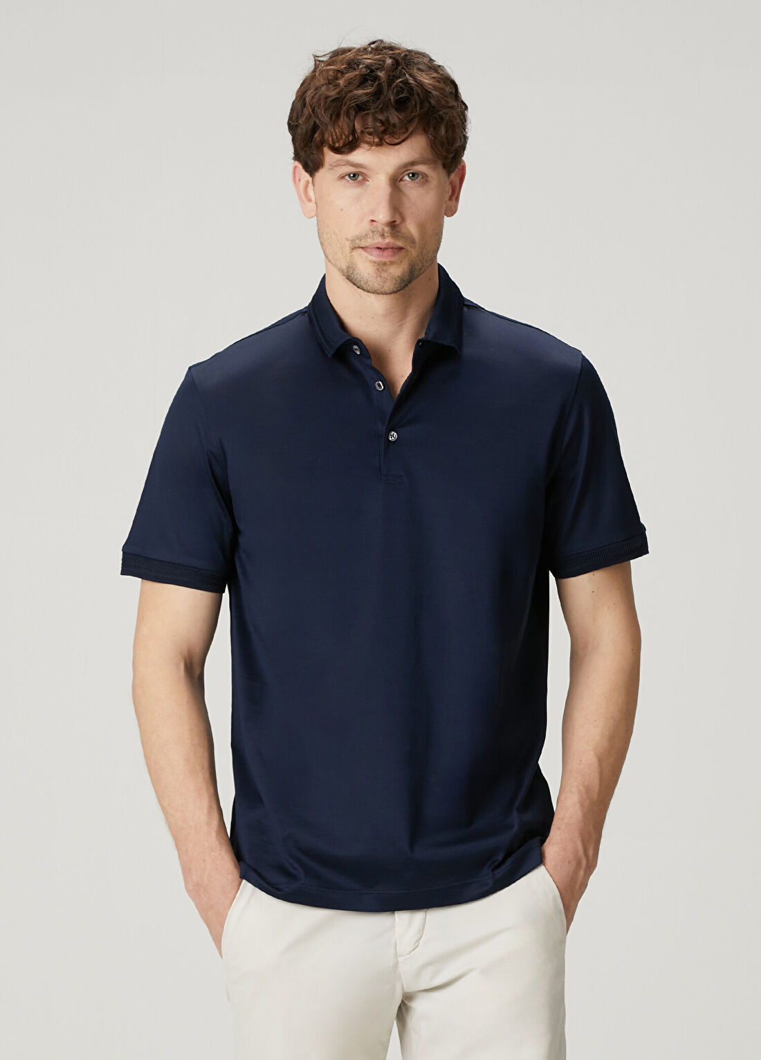 Corneliani Koyu Mavi Polo Yaka T-shirt