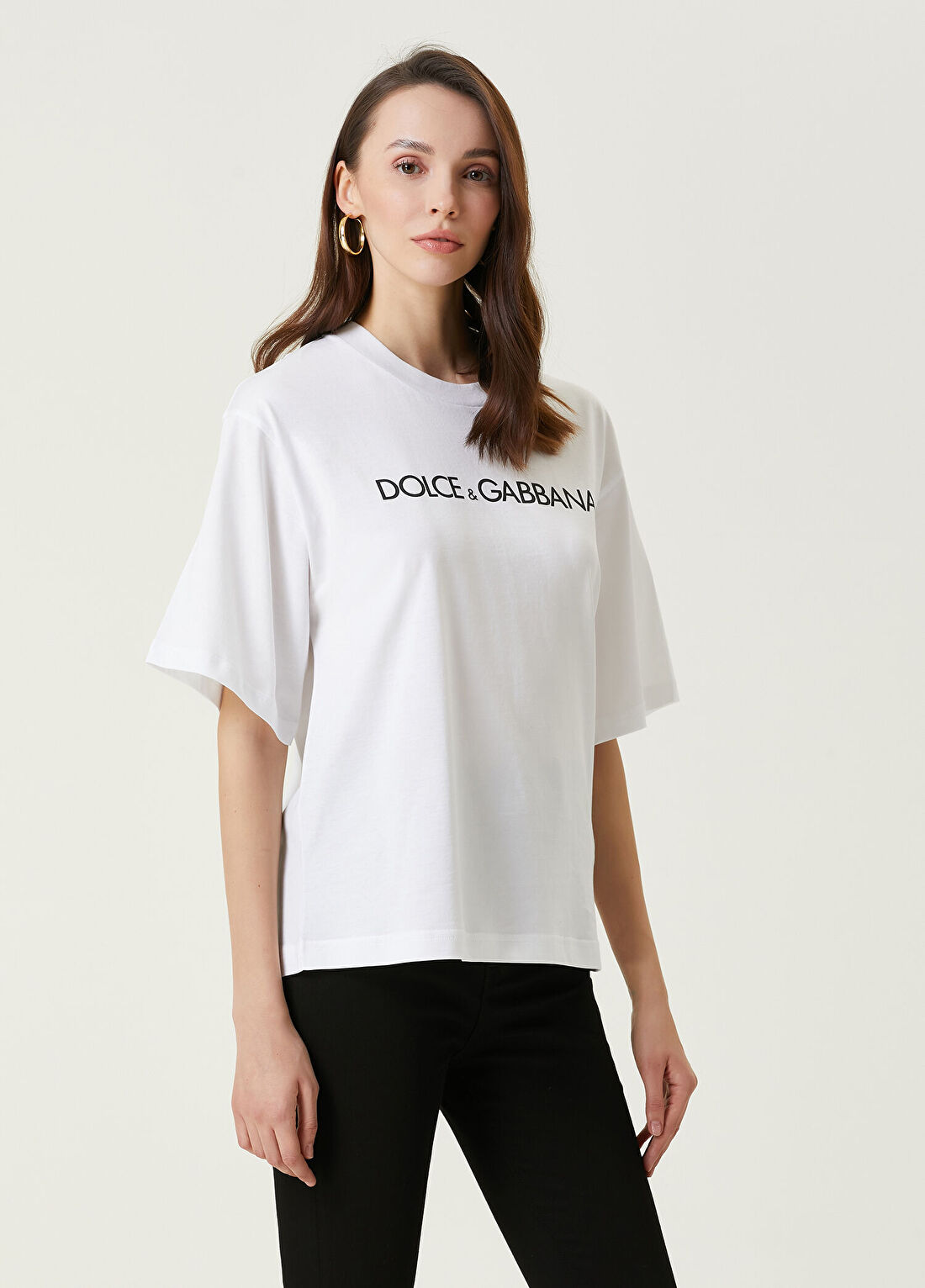 Dolce&Gabbana Beyaz Logolu T-shirt görsel 3