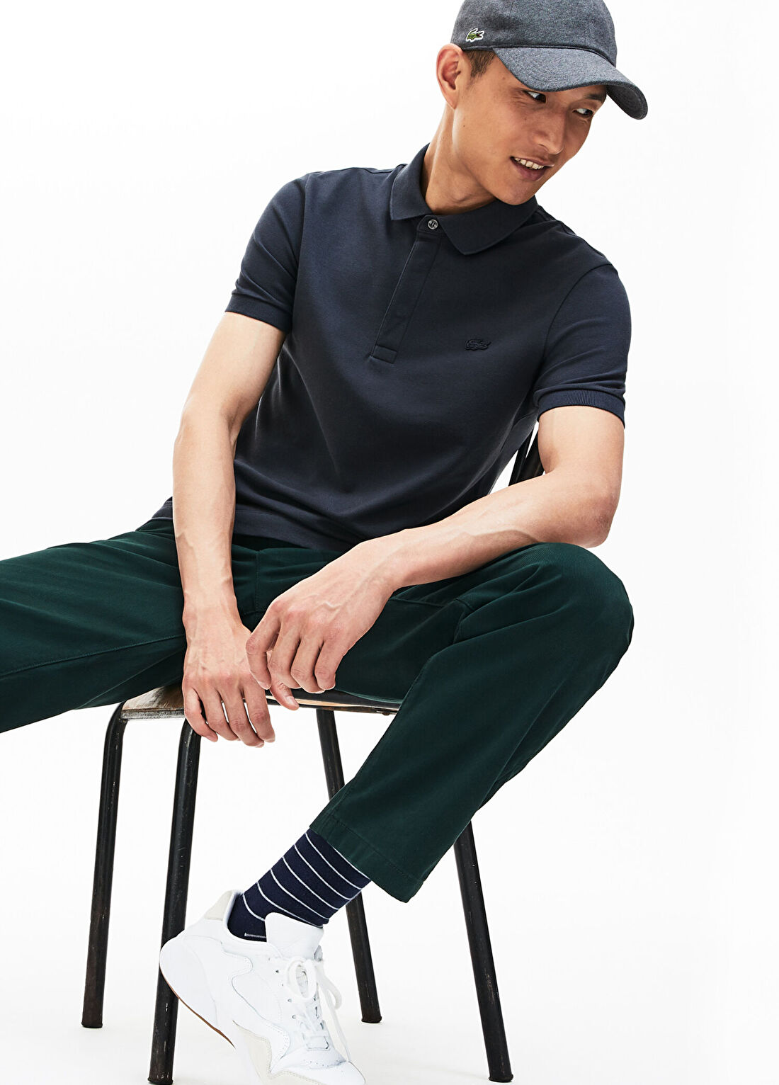 Lacoste Koyu Gri Regular Fit Paris Polo Yaka Kısa Kollu Erkek T-Shirt görsel 4