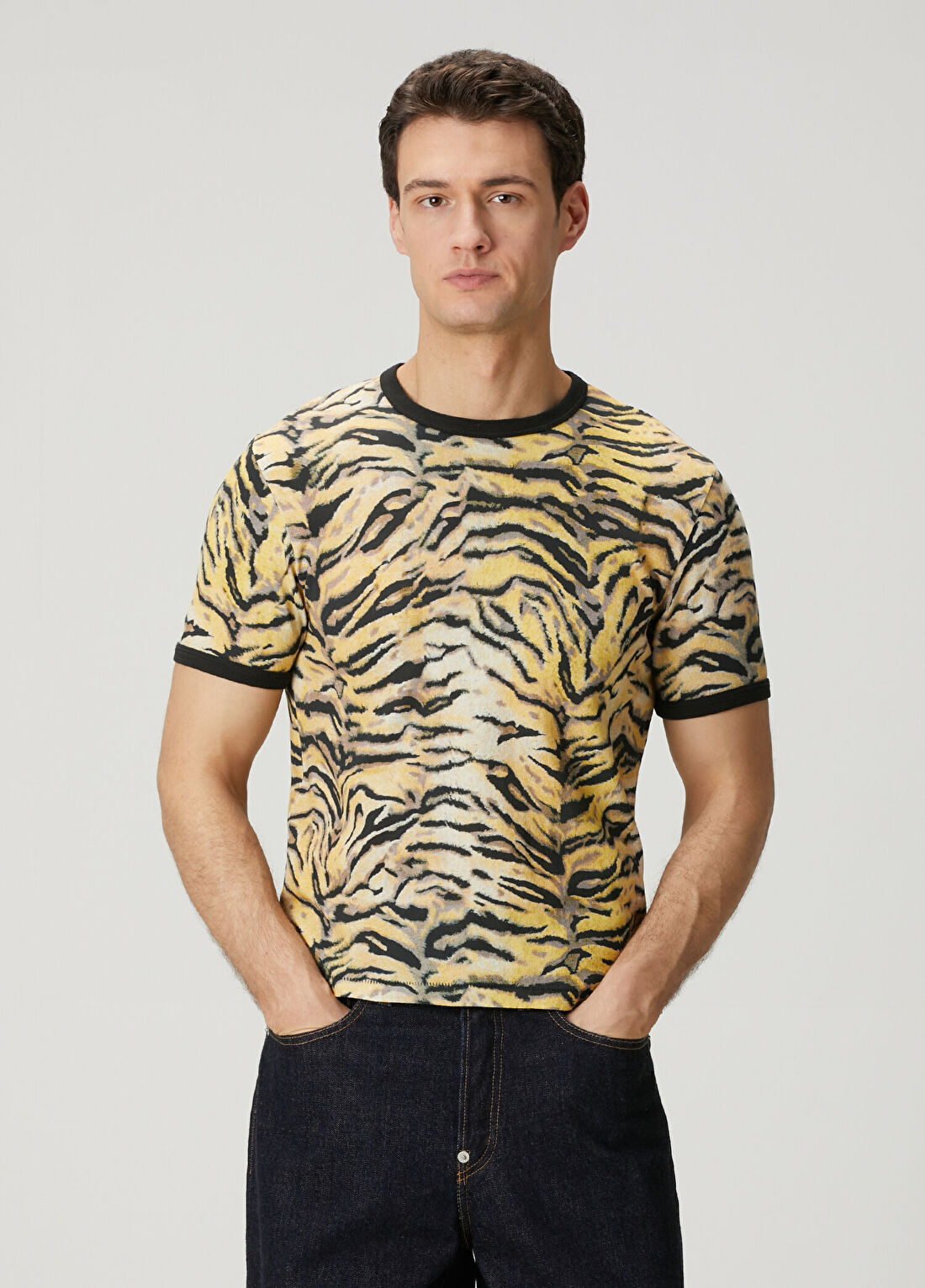Kenzo Slim Fit Kaplan Desenli T-shirt