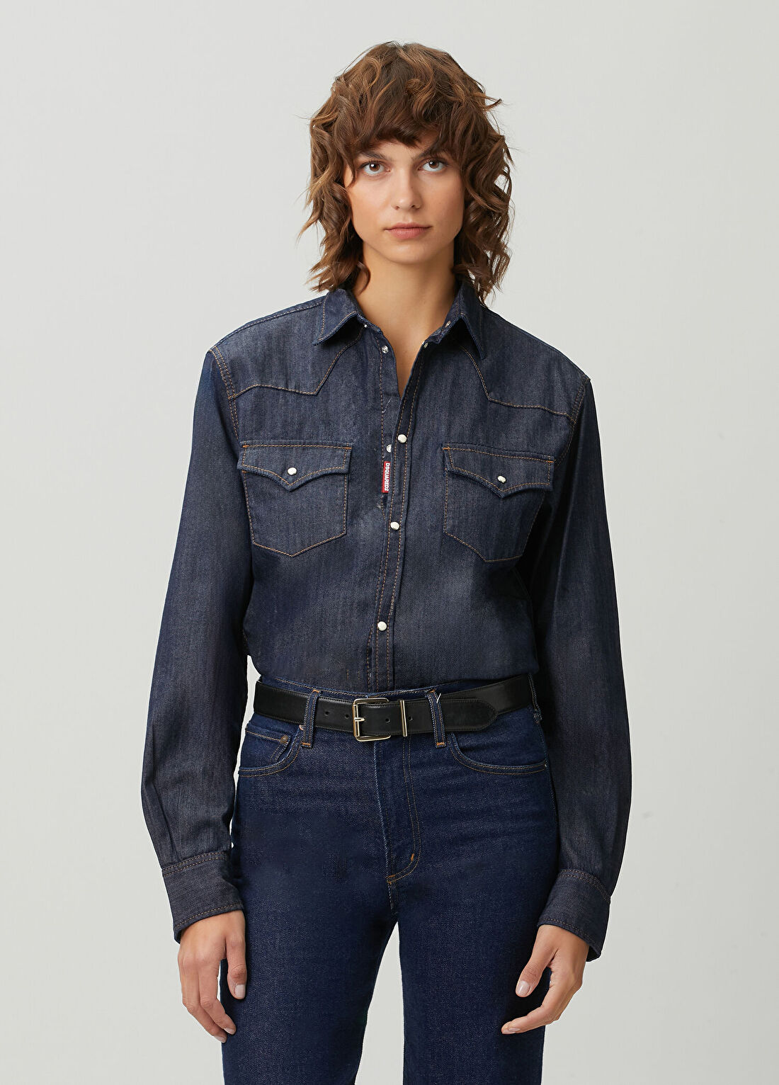 Dsquared2 Lacivert Basic Denim Gömlek