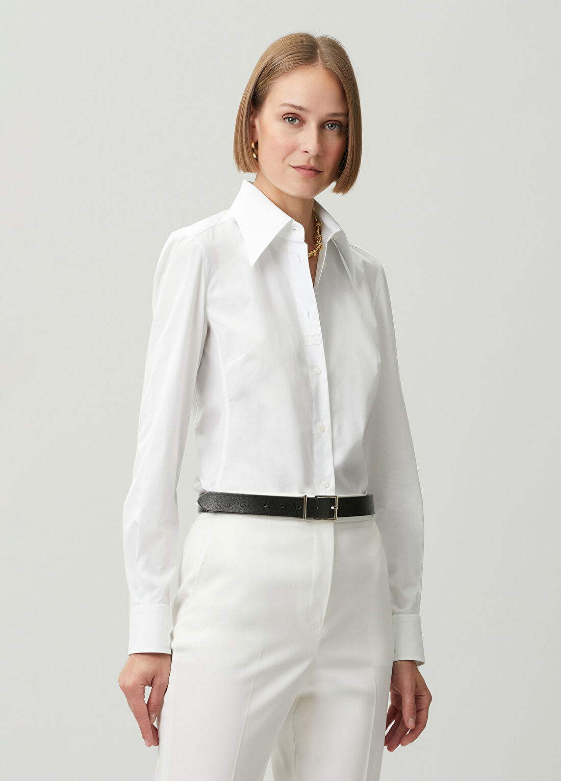 Dolce&Gabbana Fitted Beyaz Poplin Gömlek