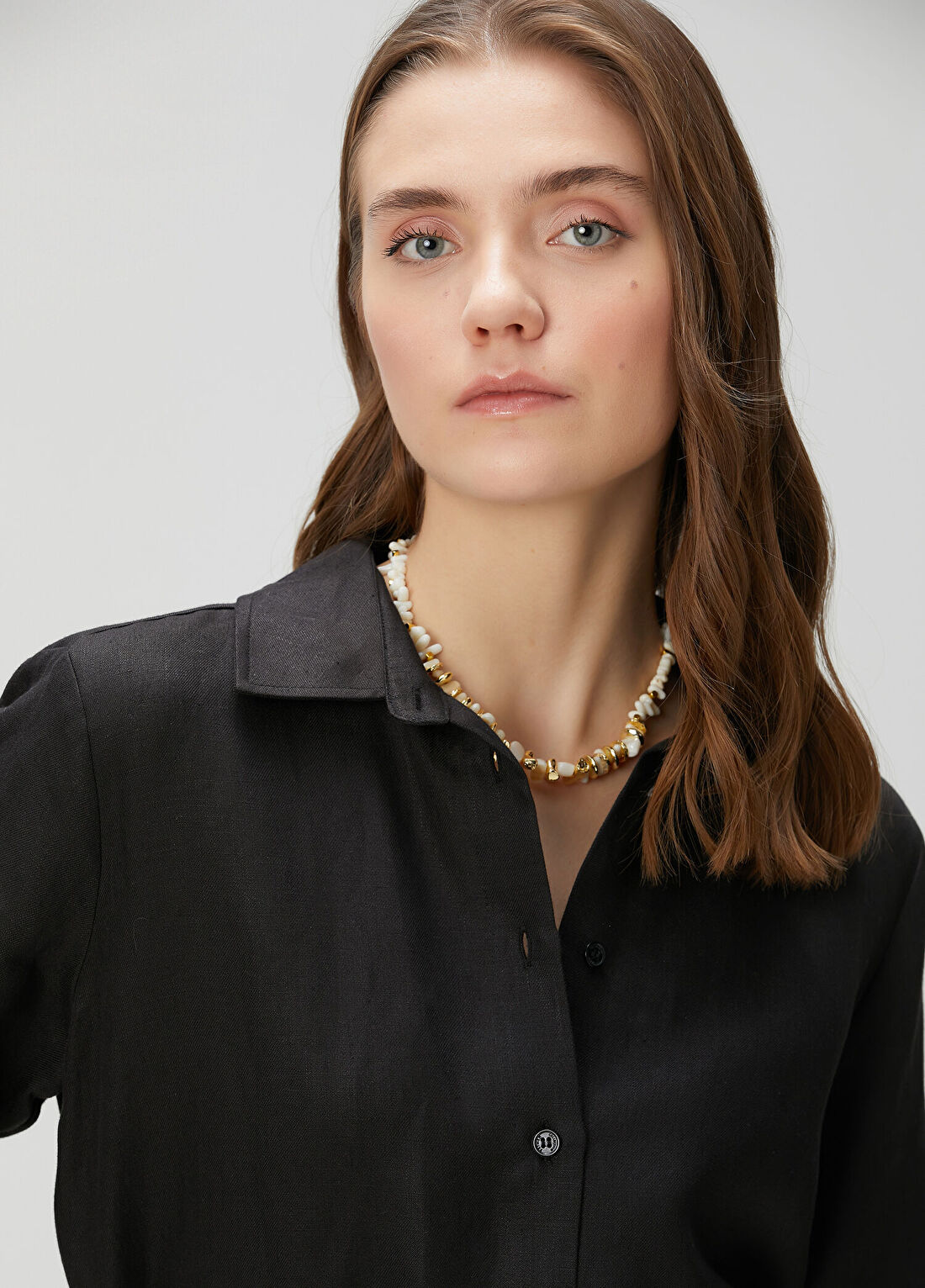 Beymen Collection Siyah Keten Gömlek görsel 2