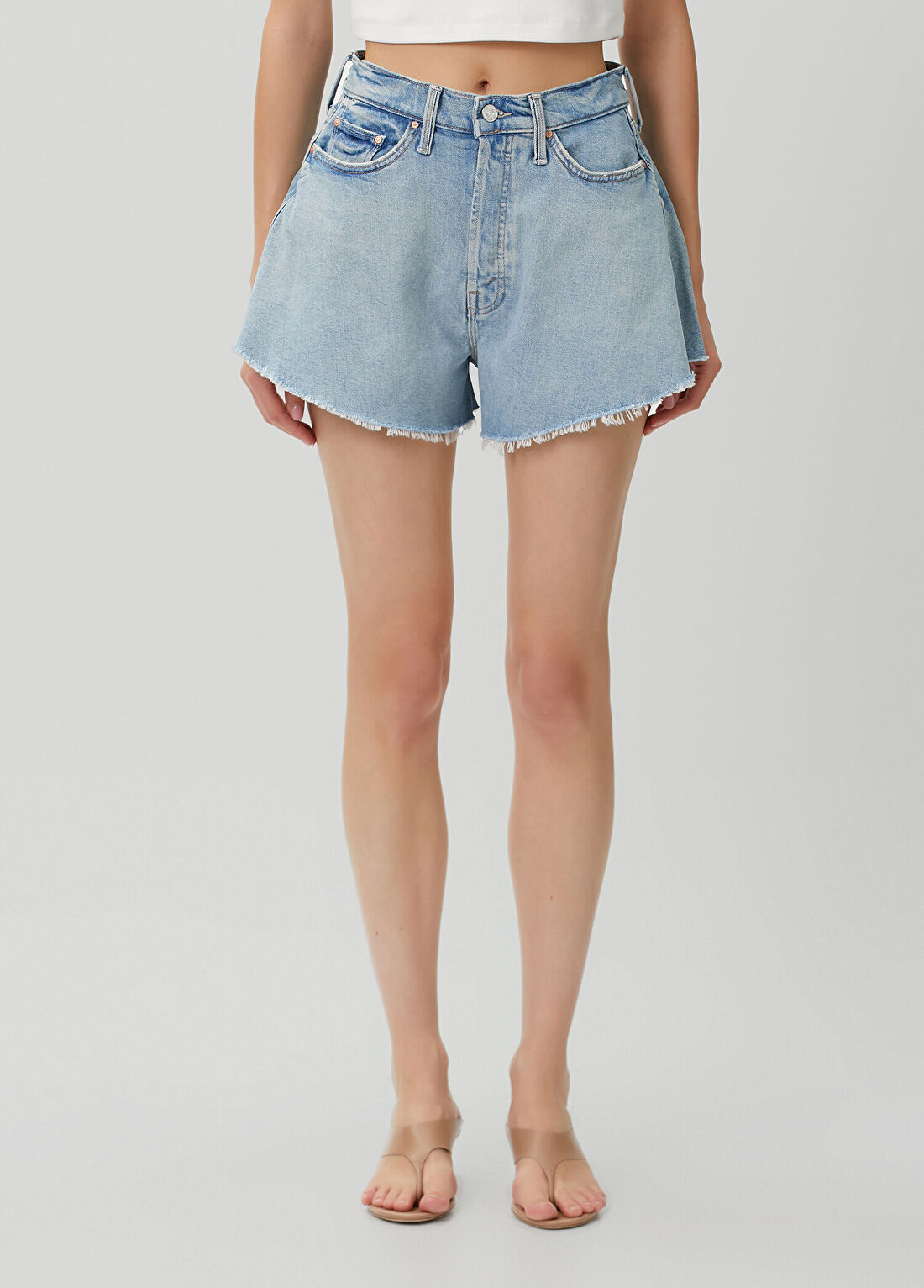 Mother The Flutter Mavi Denim Şort görsel 2
