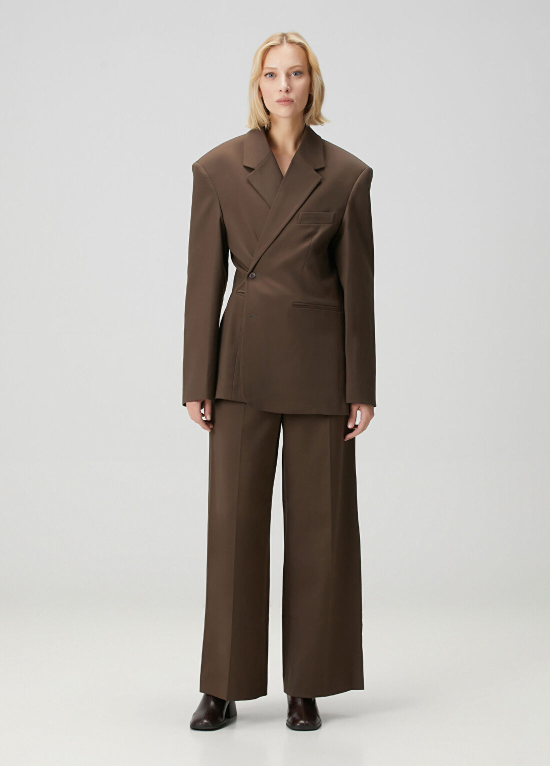 The Frankie Shop Kahverengi Kruvaze Blazer görsel 2