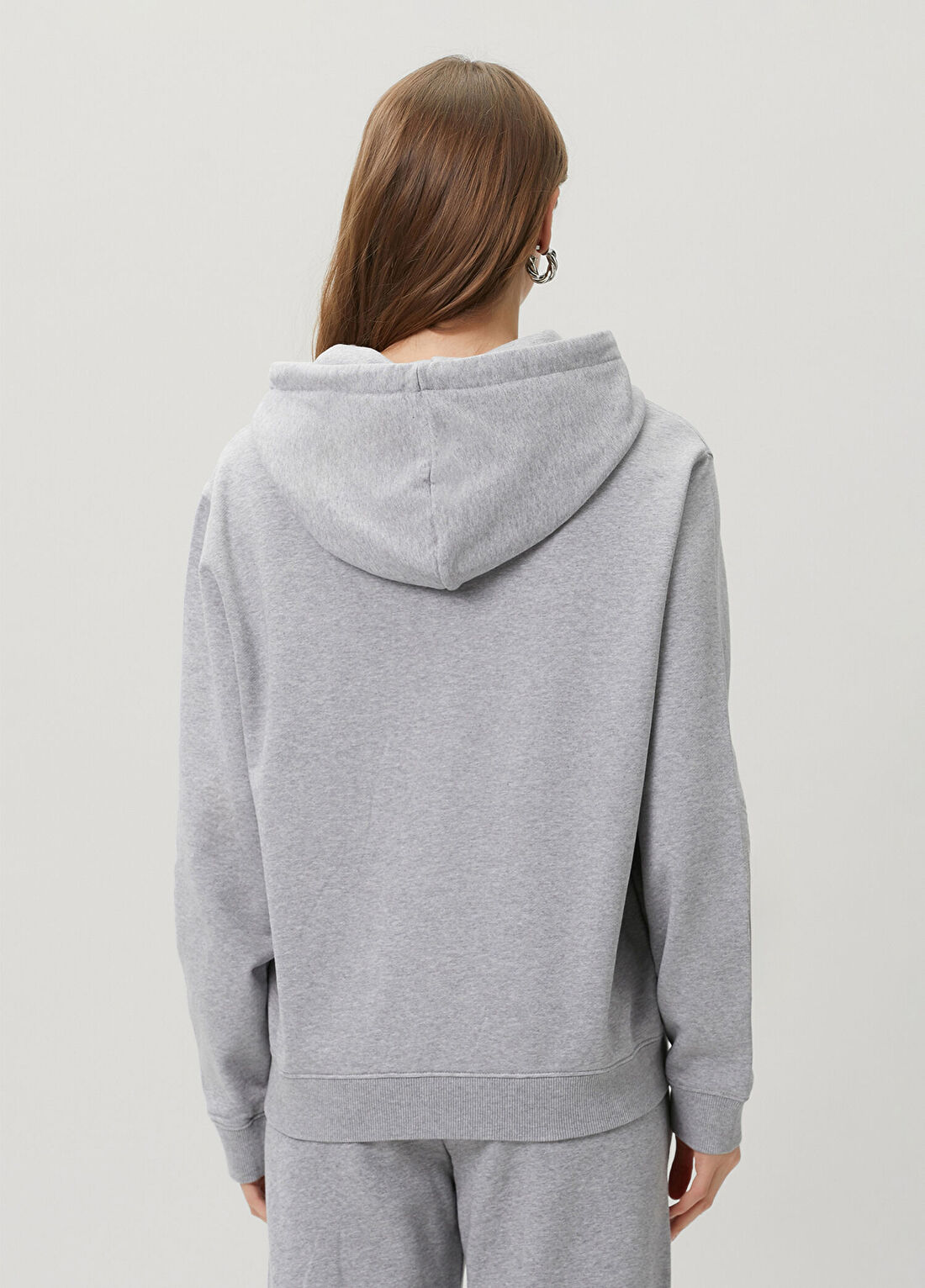 Off-White Gri Kapüşonlu Sweatshirt görsel 4