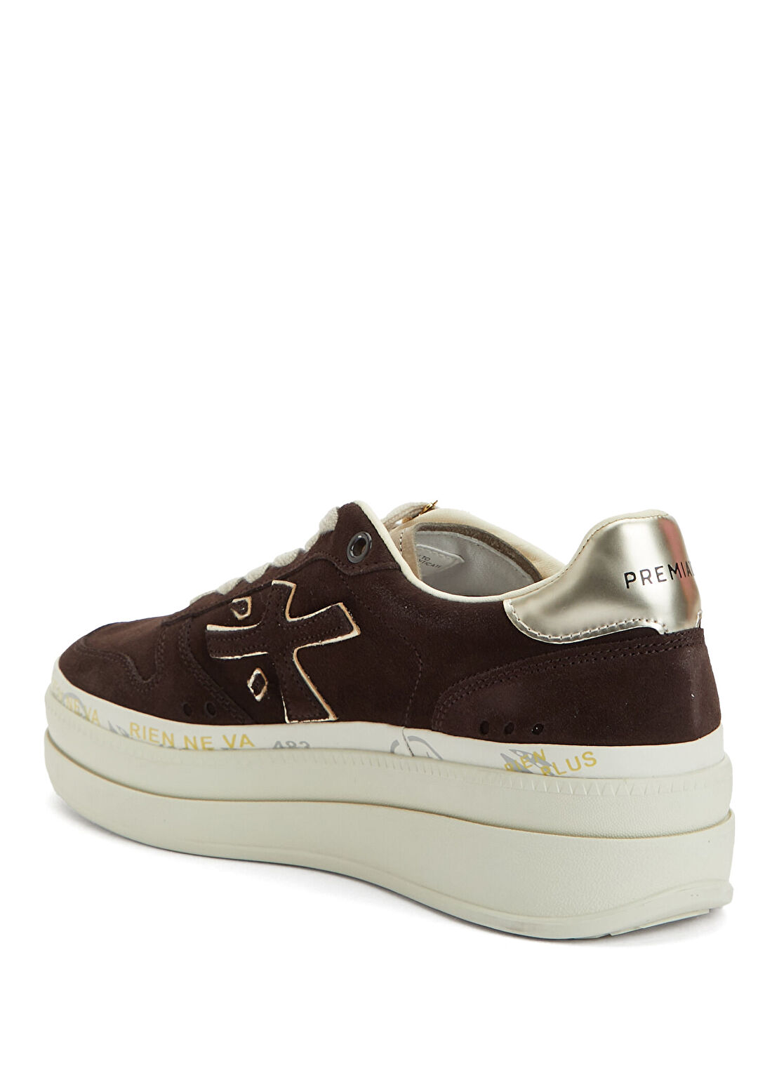 Premiata Kahve Beyaz Kadın Deri Sneaker görsel 3