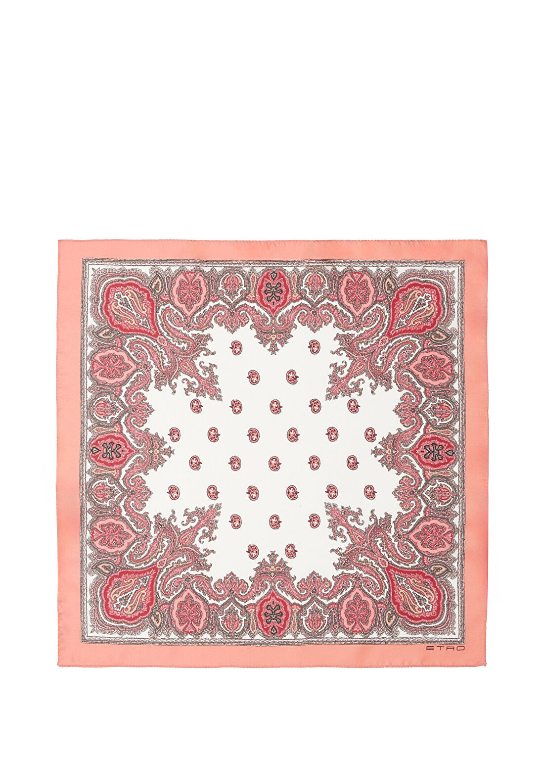 Etro Pembe Beyaz İpek Poşet Mendil